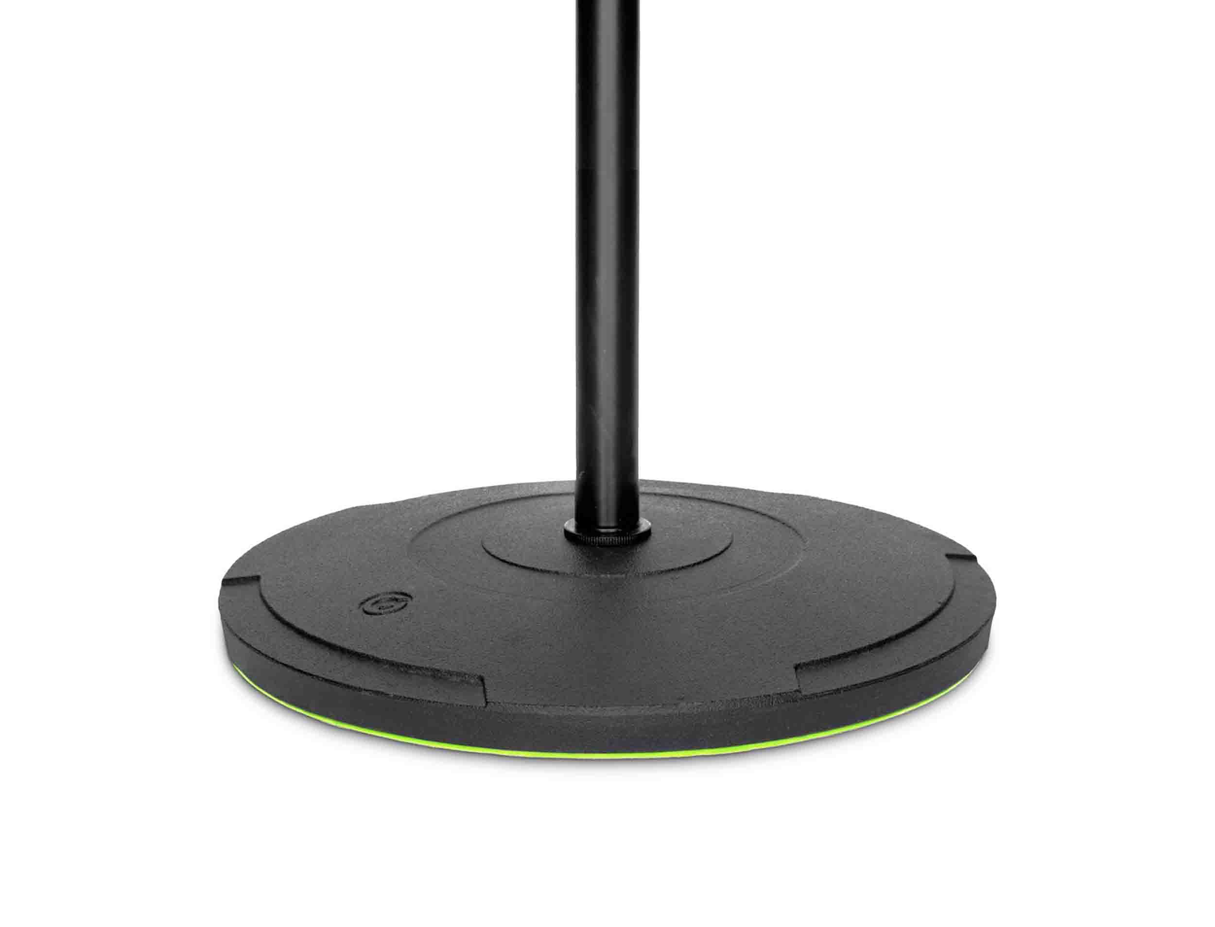 Gravity TMS 2222, Short Touring Series Microphone Stand with Round Base and 2-Point Adjustment Telescoping Boom by Gravity