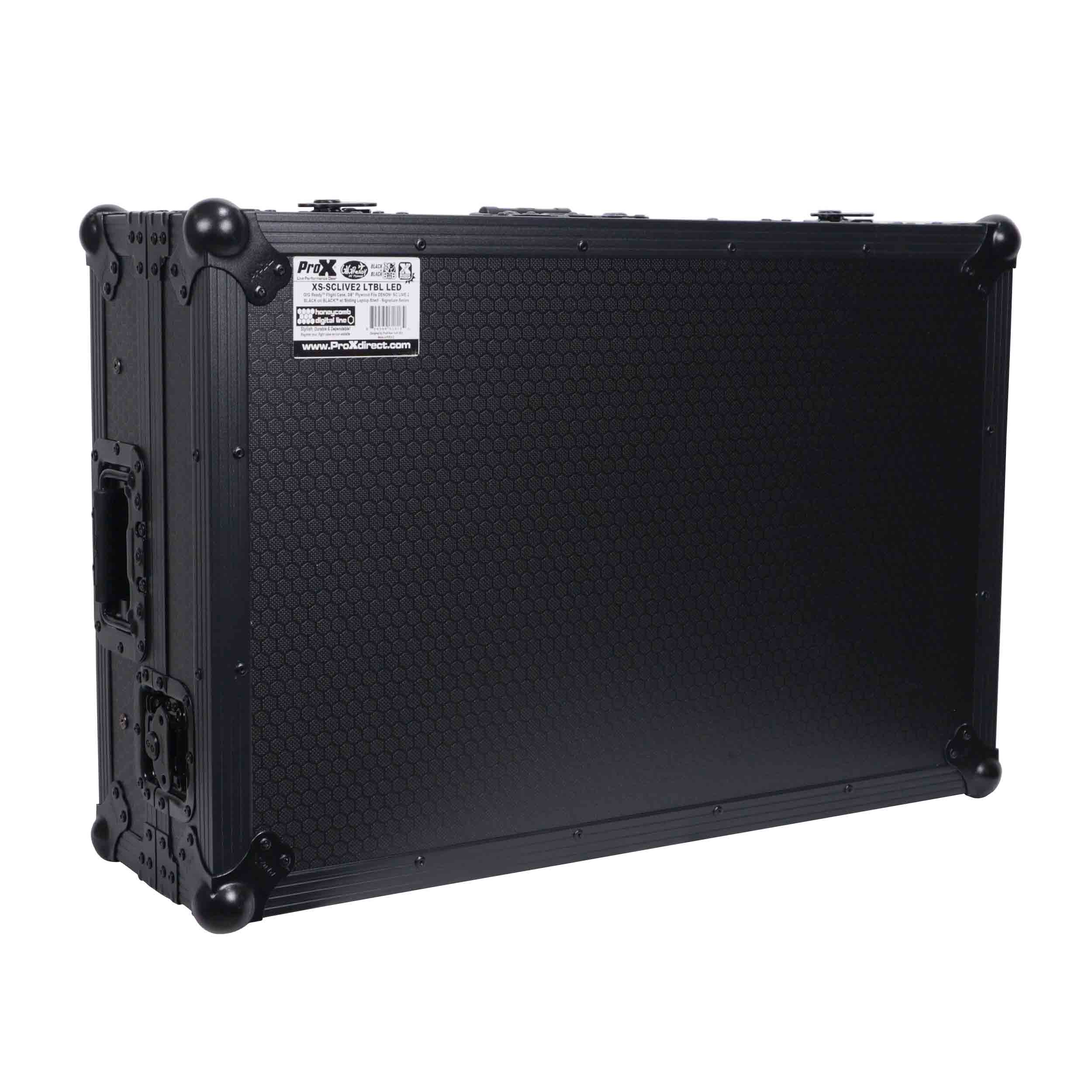 ProX XS-SCLIVE2 LTBL LED, ATA Flight Style Road Case for Denon SC Live 2 Controller - Black by ProX Cases