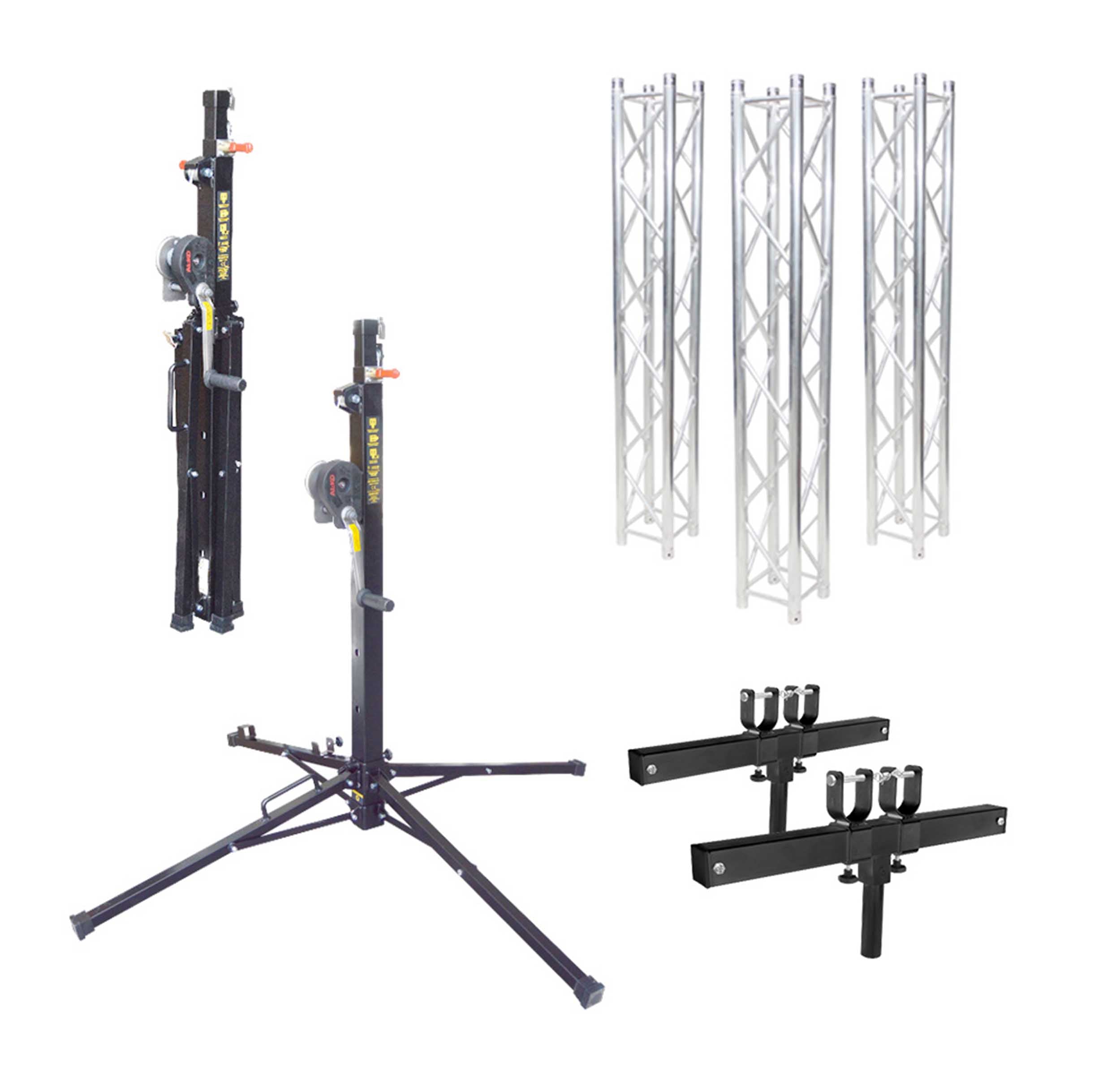 ProX F34 Truss Lifting Package with (3) 6.56Ft Truss Segments, (2) Adjustable T-Adapters, (2) Top Loading Lifting Towers by ProX Cases