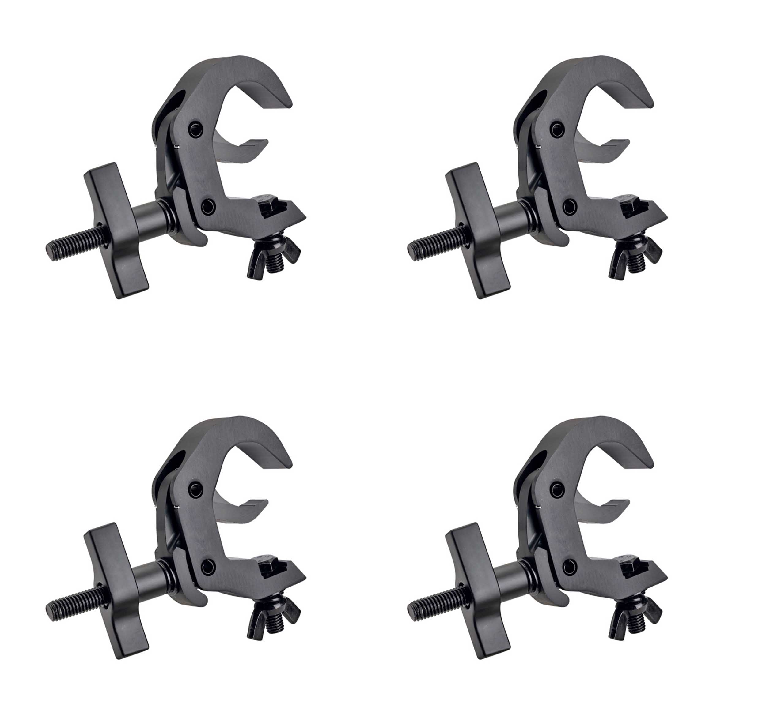 ProX T-C12H-BLKX4, Set of Four 2-Inch Truss Clamp - Easy Self Lock with Big Knob - Black by ProX Cases