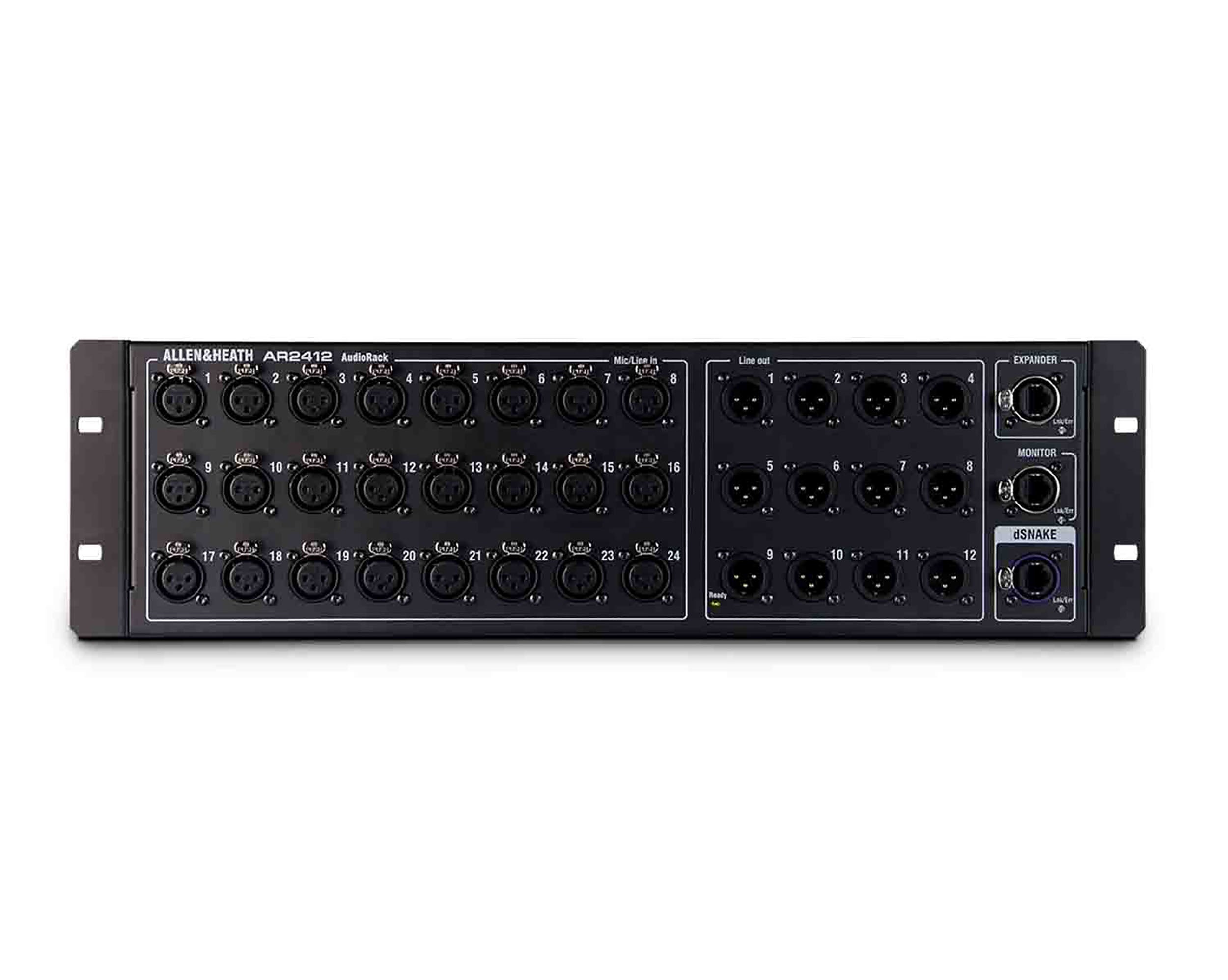 Allen & Heath AR-2412, 24x12 Main Remote Stage Rack for GLD, SQ and Qu Mixers - Black by ALLEN & HEATH