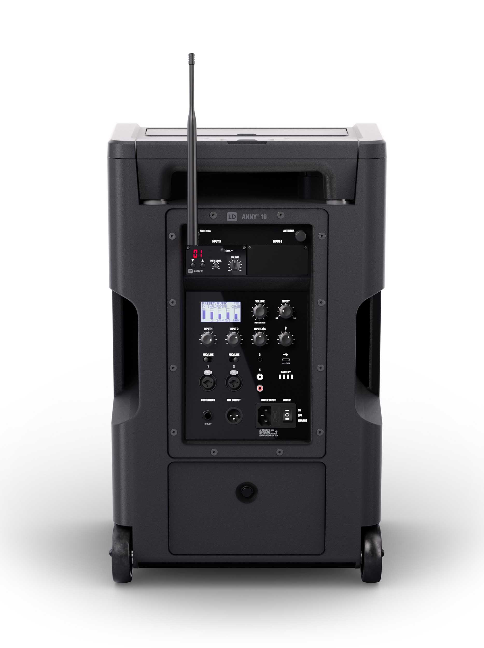 LD System ANNY 10 BPH B5.1, 10" Portable Battery-Powered Bluetooth PA System with Mixer And 1x Headset Microphone Including Bodypack by LD Systems