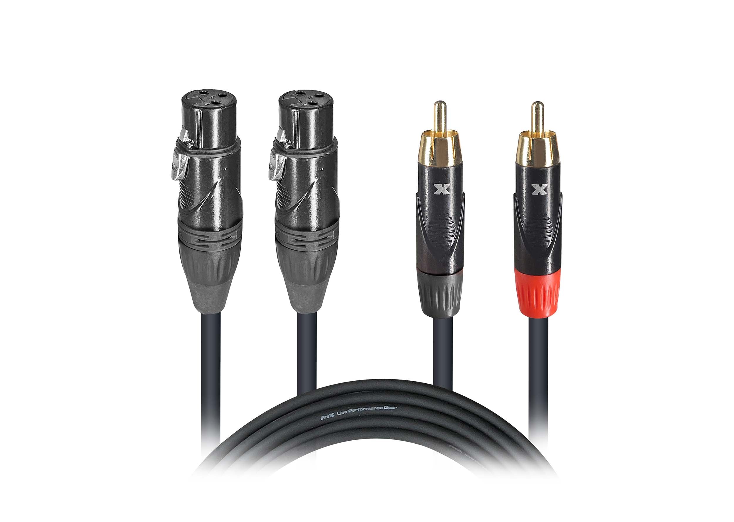 ProX XC-DRXF03 High Performance Dual Cable RCA Male to Dual XLR Female Cable - 3 Feet by ProX Cases