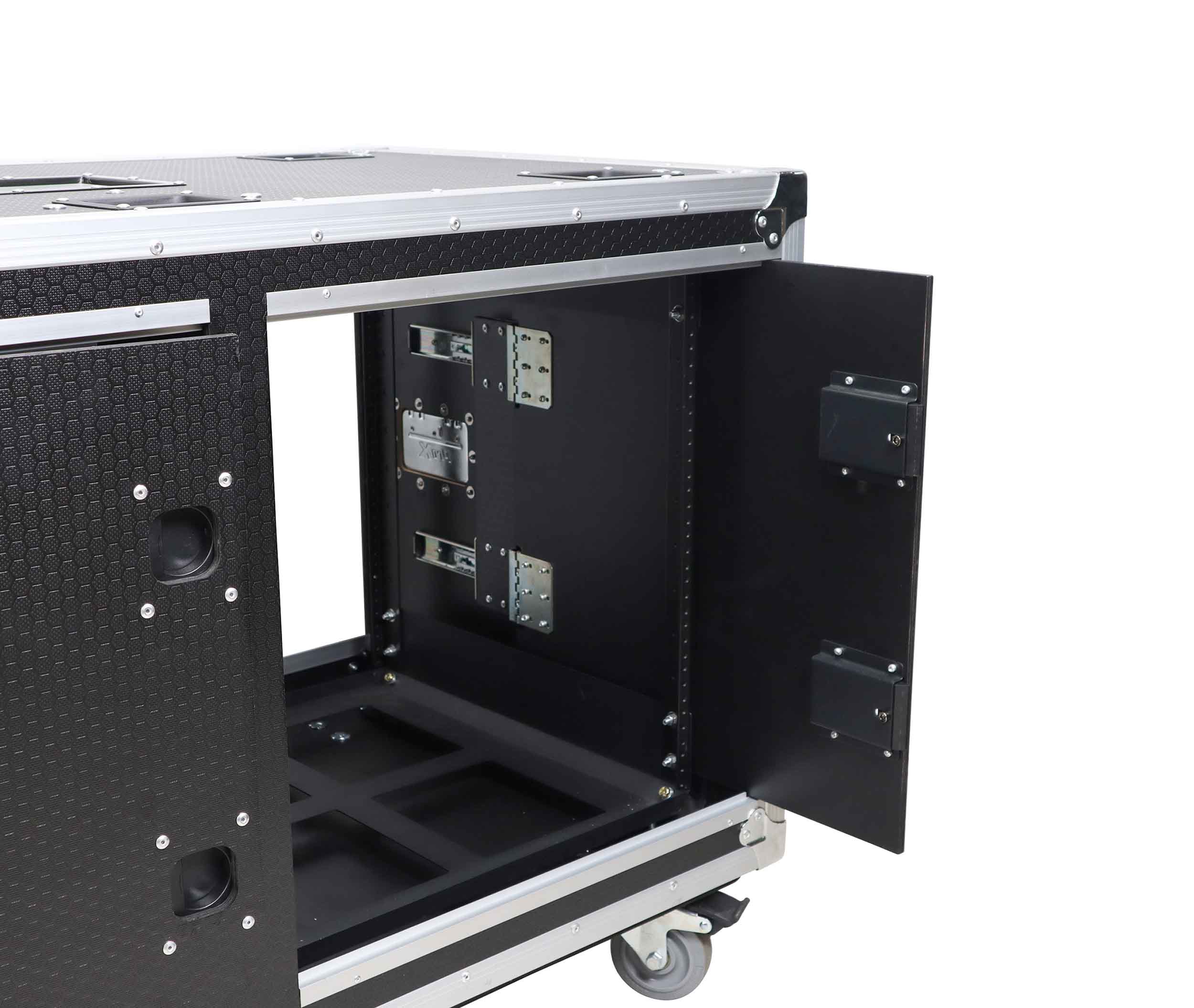 ProX XS-2X12USLAM24, 2X12U Deep Vertical Shock Mount Rack Case with Sliding Doors and 6 Caster Wheels - 24 Feet by ProX Cases