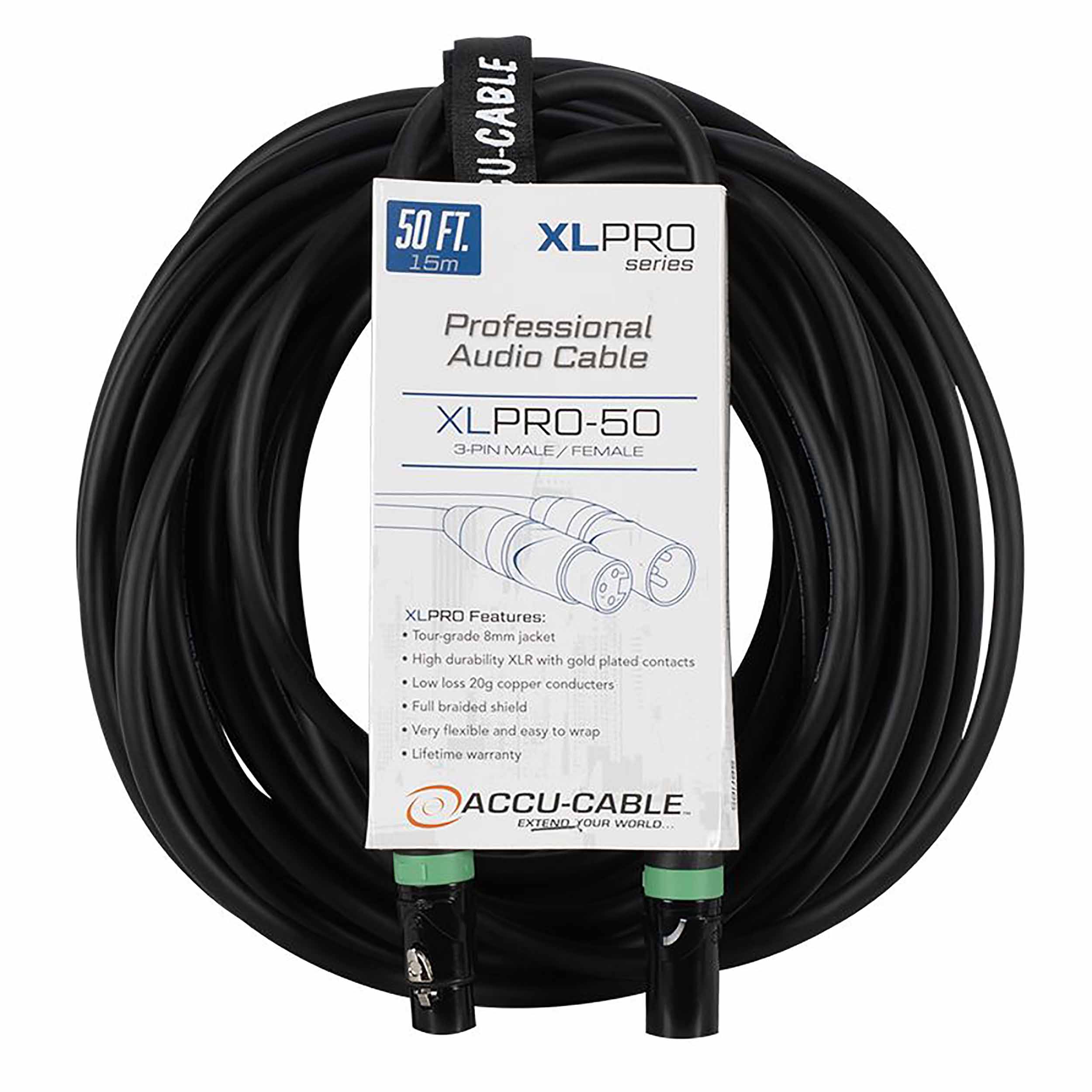 Accu-Cable XLPRO, Professional Audio Cable with Male to Female XLR Connections by Accu Cable