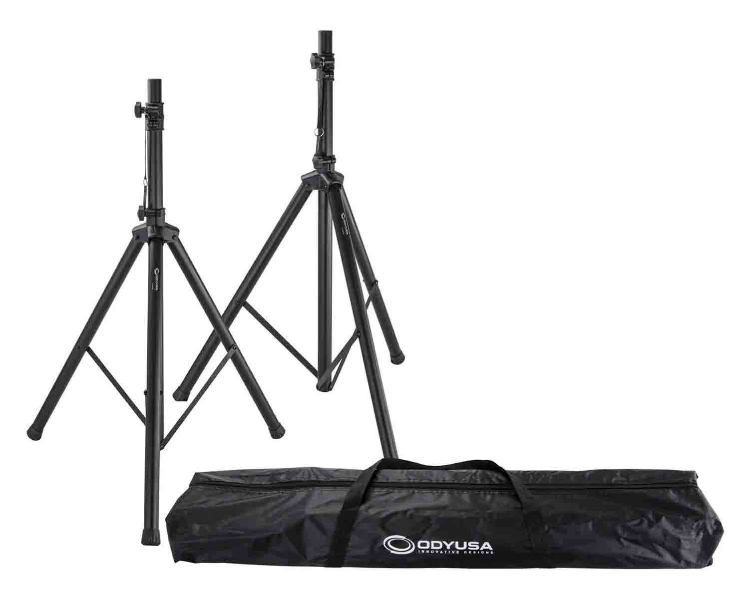 Odyssey Speaker Stand DJ Package with White and Black Skirt/Scrim and Carrying Bag by Odyssey