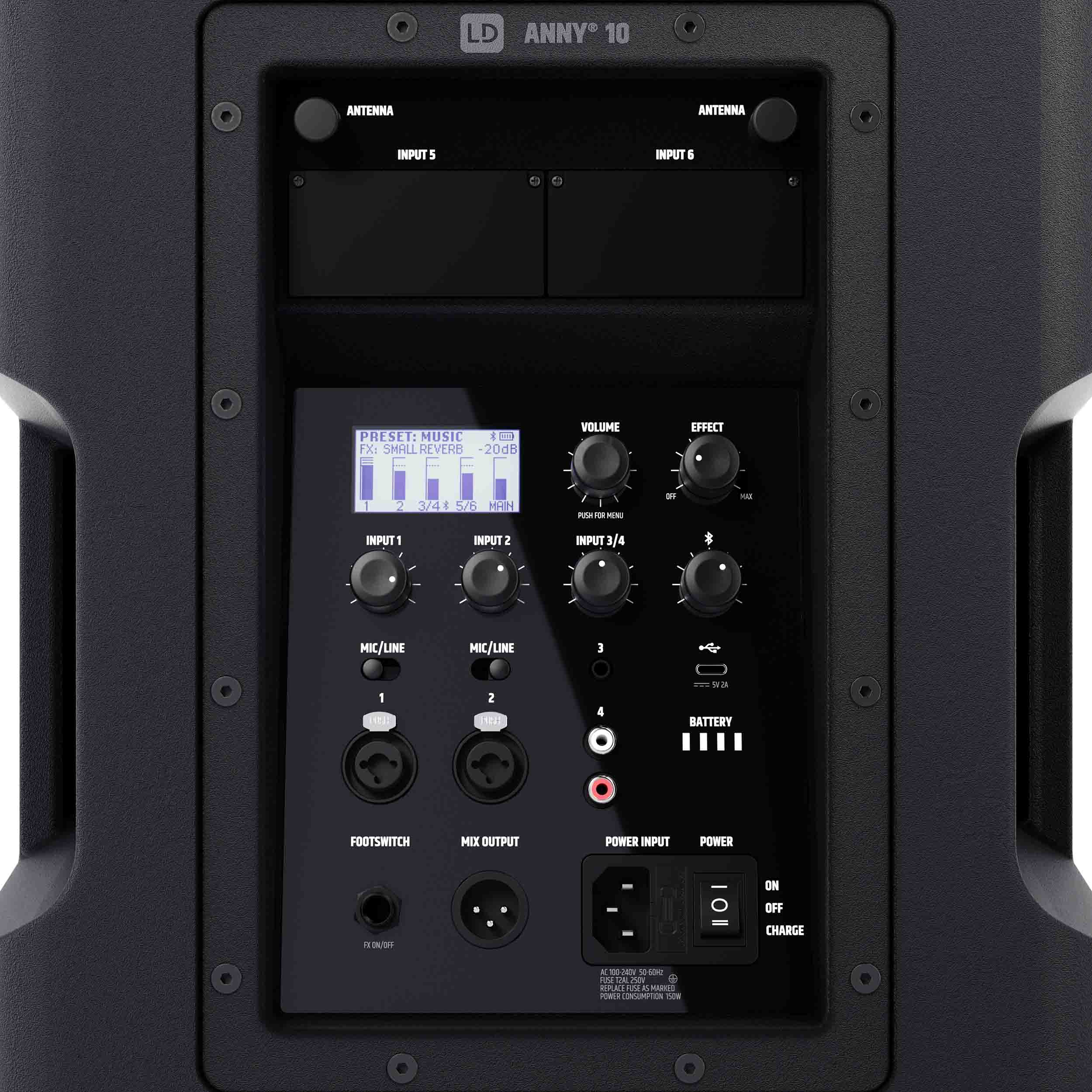 LD Systems ANNY10 10" Portable Battery-Powered Bluetooth PA System with Mixer by LD Systems