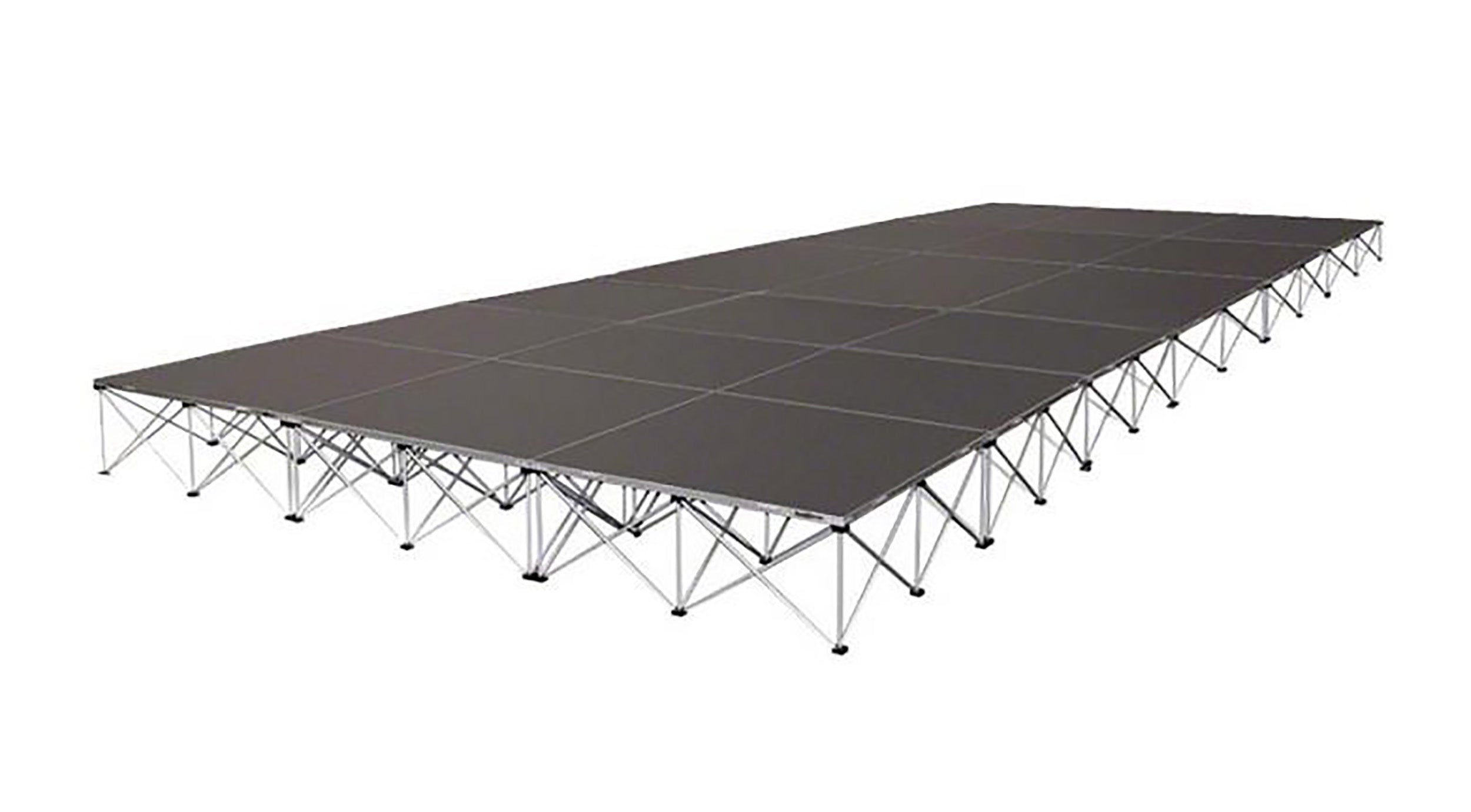Intellistage ISTAGE122416I, 12Ft x 24Ft x 16" High Complete Stage System in Industrial Finish by IntelliStage