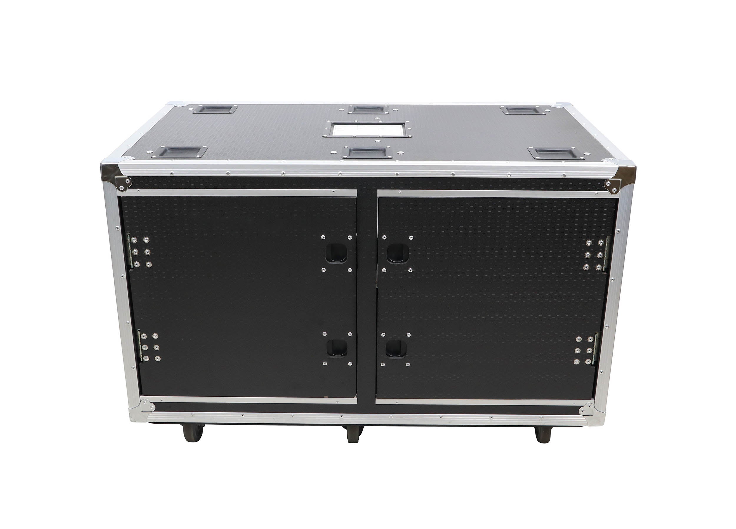 ProX XS-2X12USLAM24, 2X12U Deep Vertical Shock Mount Rack Case with Sliding Doors and 6 Caster Wheels - 24 Feet by ProX Cases
