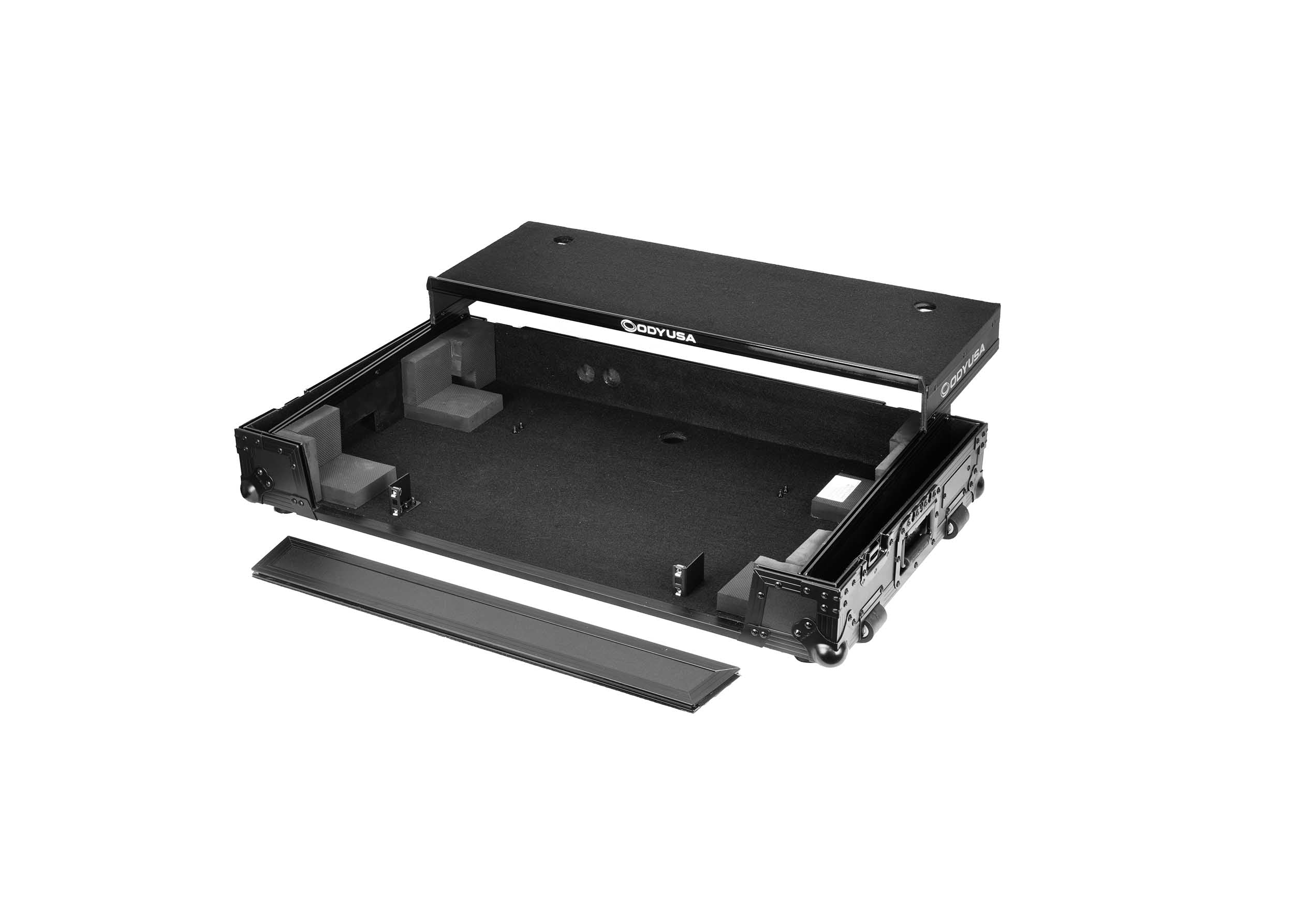 Odyssey FZGSPERFORMERW1BL, Black Label 1U Flight Case for RANE PERFORMER with Glide Style Laptop Platform and Wheels by Odyssey