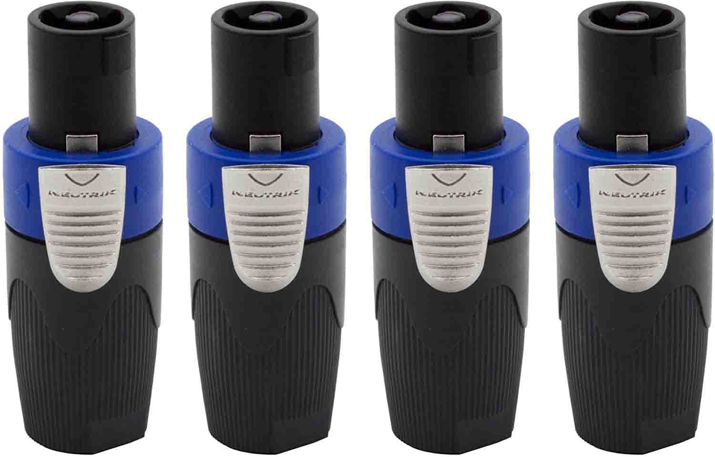Neutrik NL4FX 4-Pole SpeakON Cable Connector with Dark Grey Bushing - 4 Pack by Neutrik