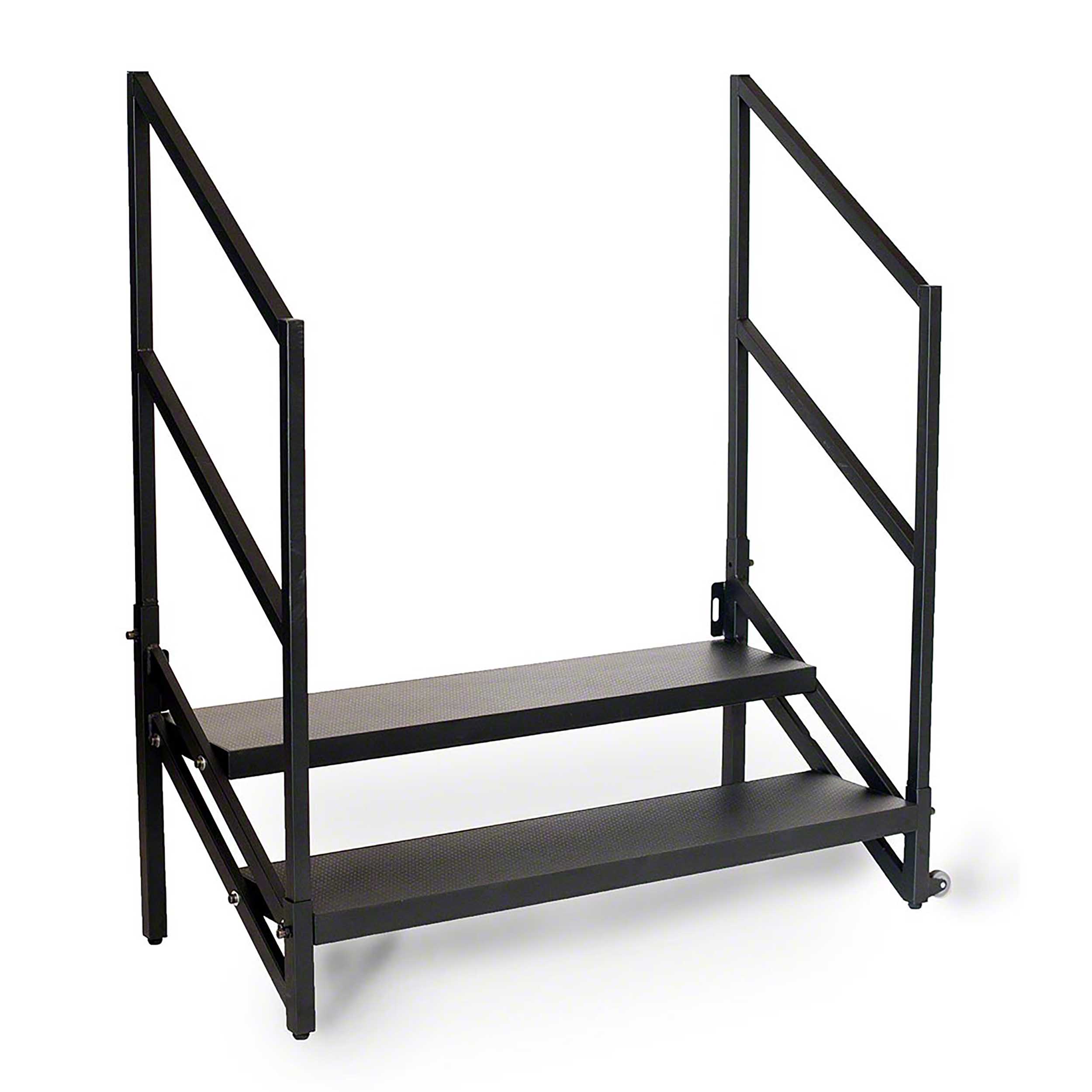 IntelliStage ISSTAIR2, 2-Step Fixed Stairs with Handrails for 24" High Stage by IntelliStage