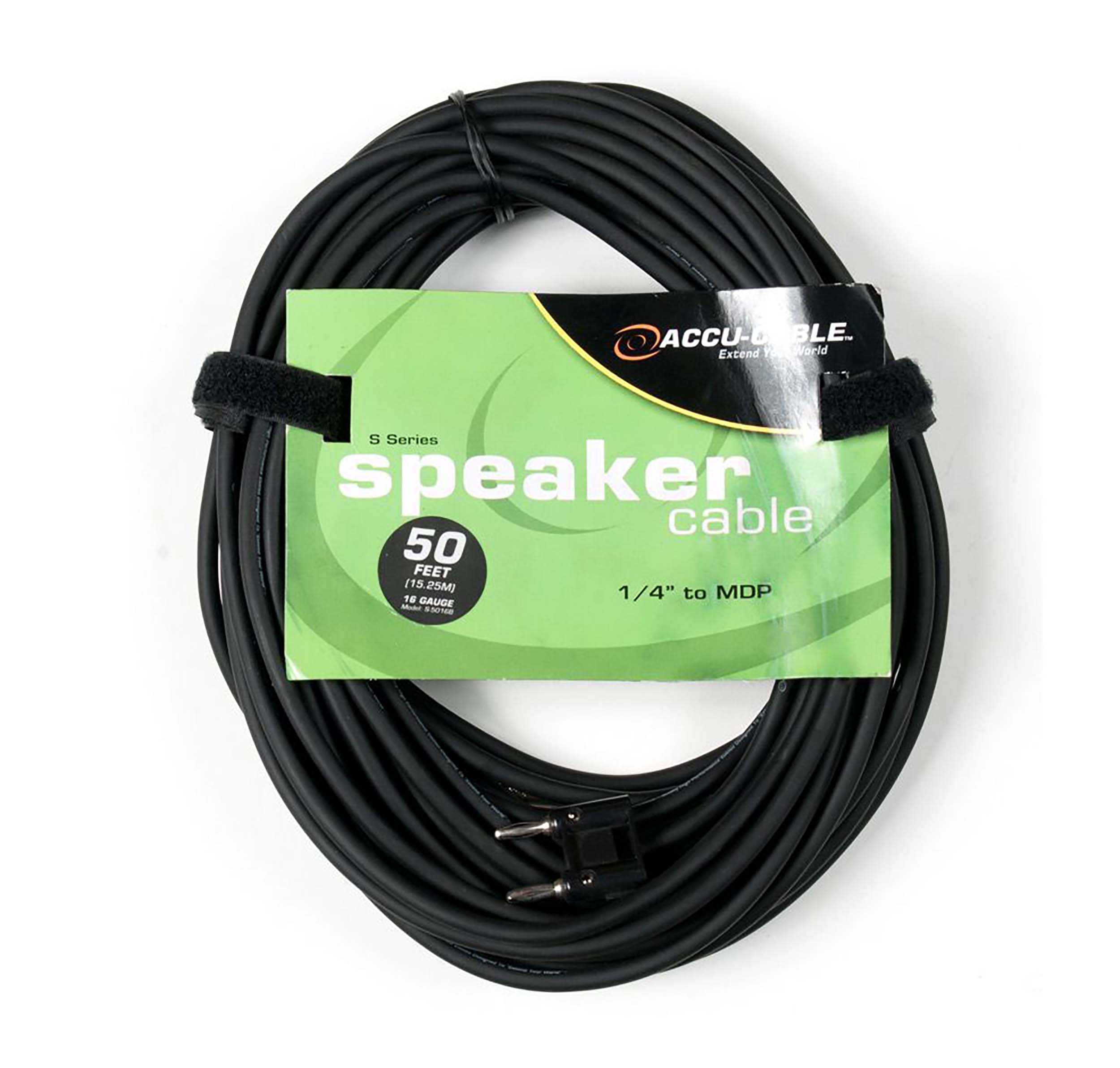 Accu-Cable S-5016B, 16 Gauge, 1/4 -Inch to MDP Speaker Cable - 50 Ft by Accu Cable