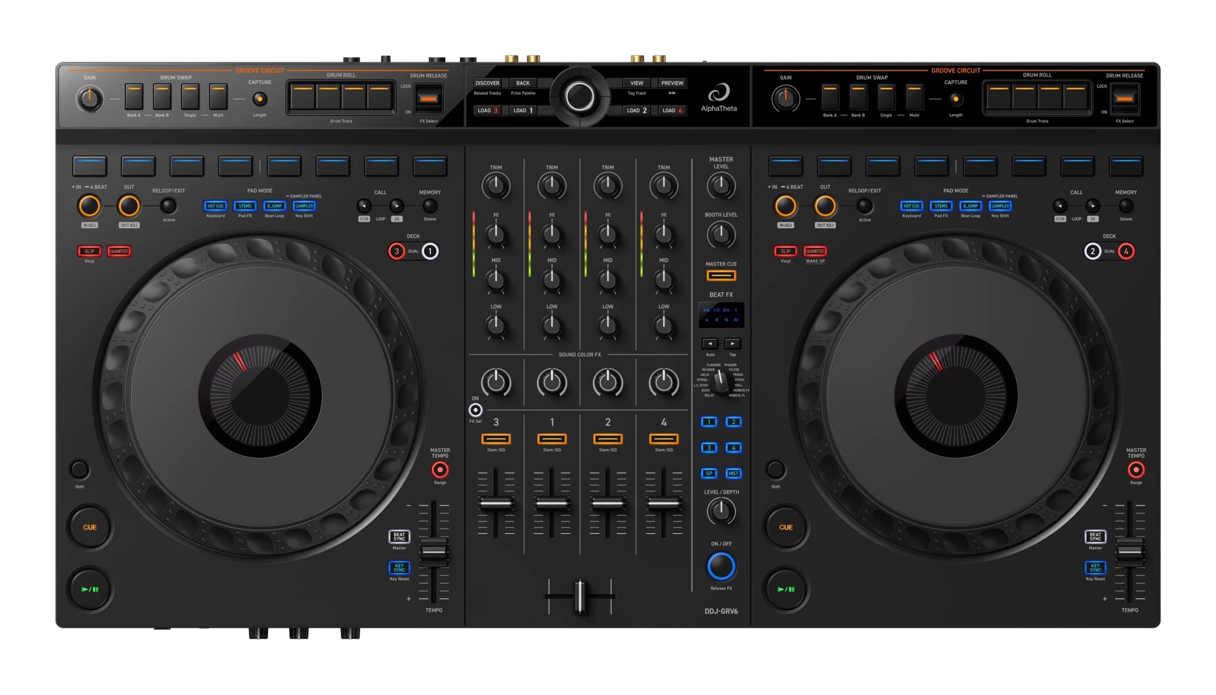 AlphaTheta DDJ-GRV6 4-Channel Performance DJ Controller by Alpha Theta