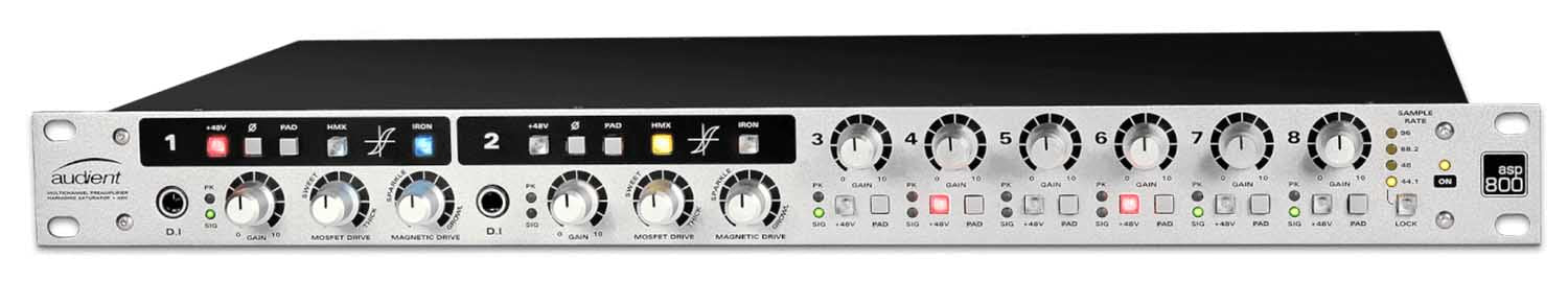Audient ASP800 8 Channel Mic Preamp with HMX & IRON by Audient