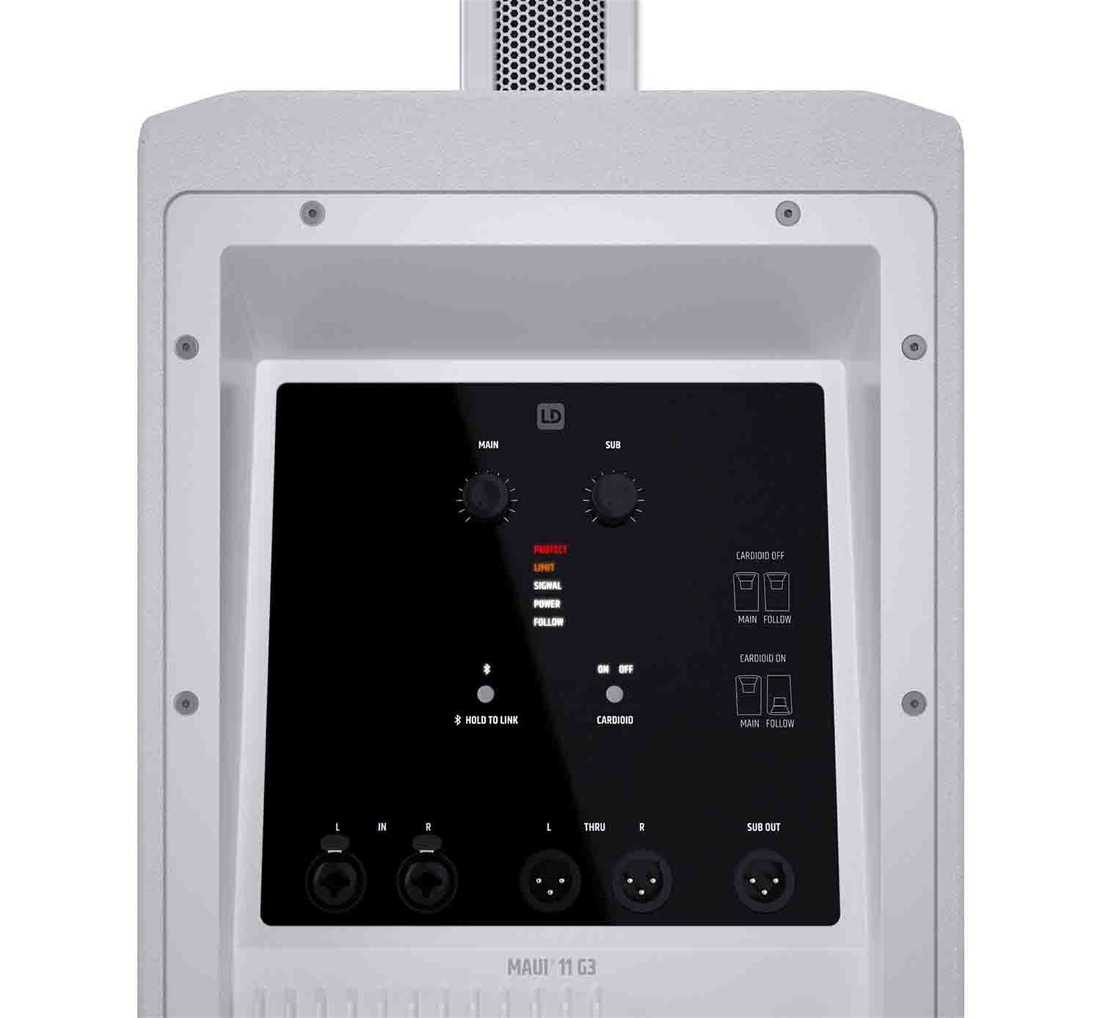 LD System MAUI 11 G3 W, Portable Cardioid Powered Column PA System - White by LD Systems