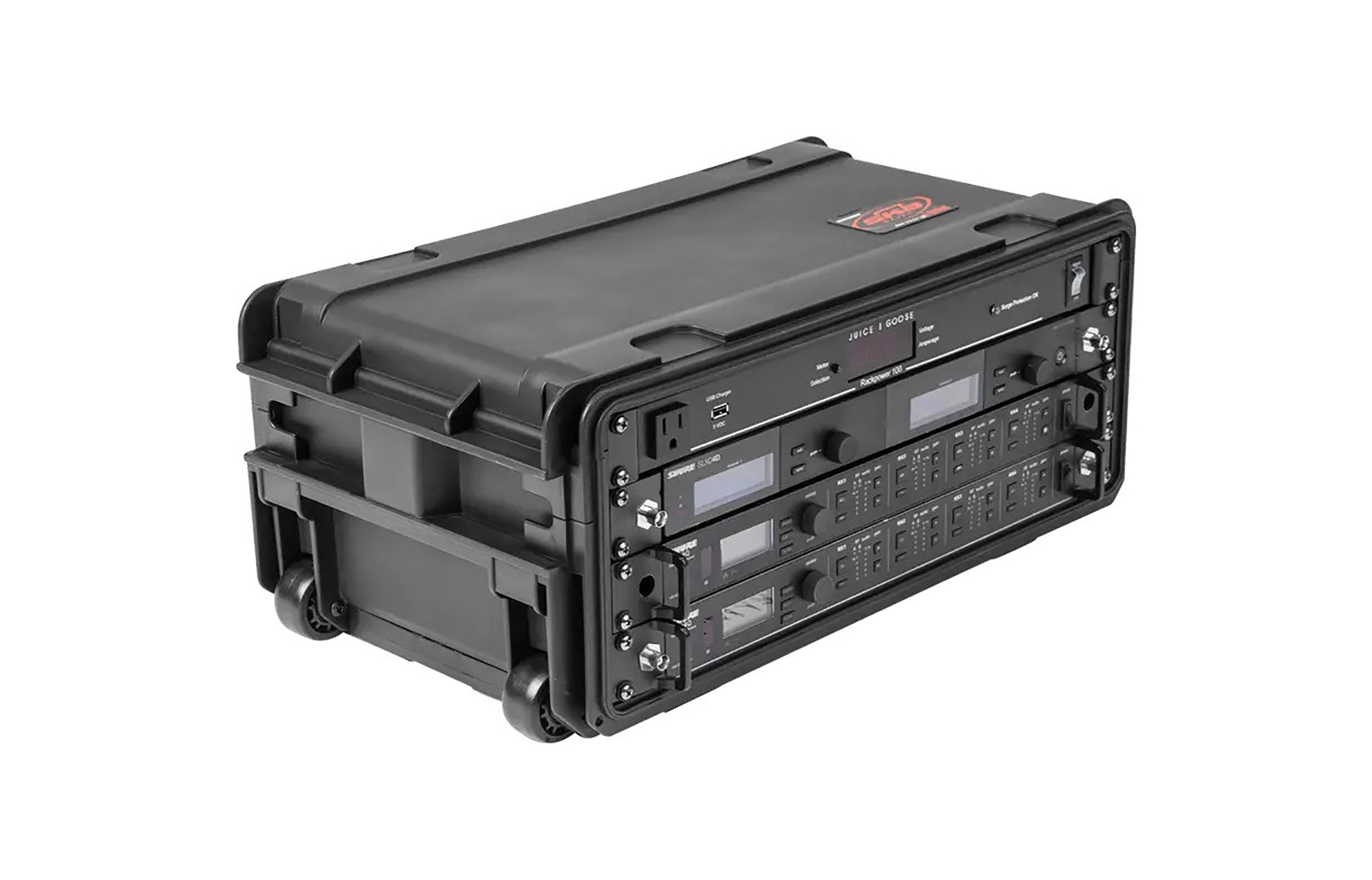 SKB Cases 3i-4U11, 4U Injection Molded 11" Deep Rack with Wheels by SKB Cases