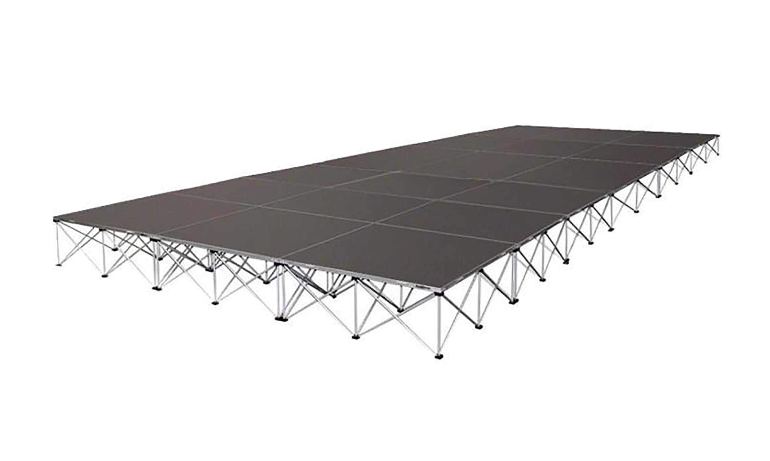 Intellistage ISTAGE12248I, 12Ft x 24Ft x 8" High Complete Stage System in Industrial Finish by IntelliStage