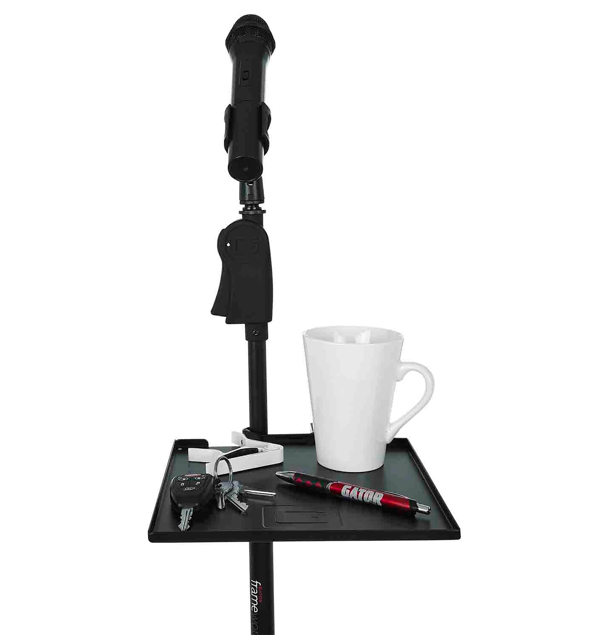 Gator GFW-SHELF0909 Microphone Stand with Accessory Shelf by Gator Cases