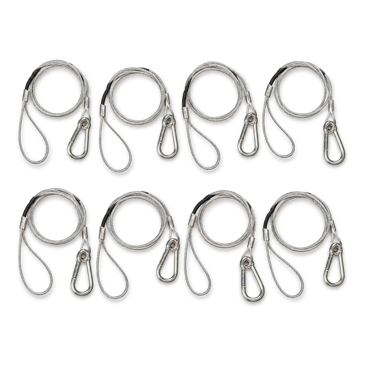 Chauvet DJ CH-05 Safety Cable 8-Pack, eight 31-inch steel safety cables with snap-hook carabiners - Hollywood DJ