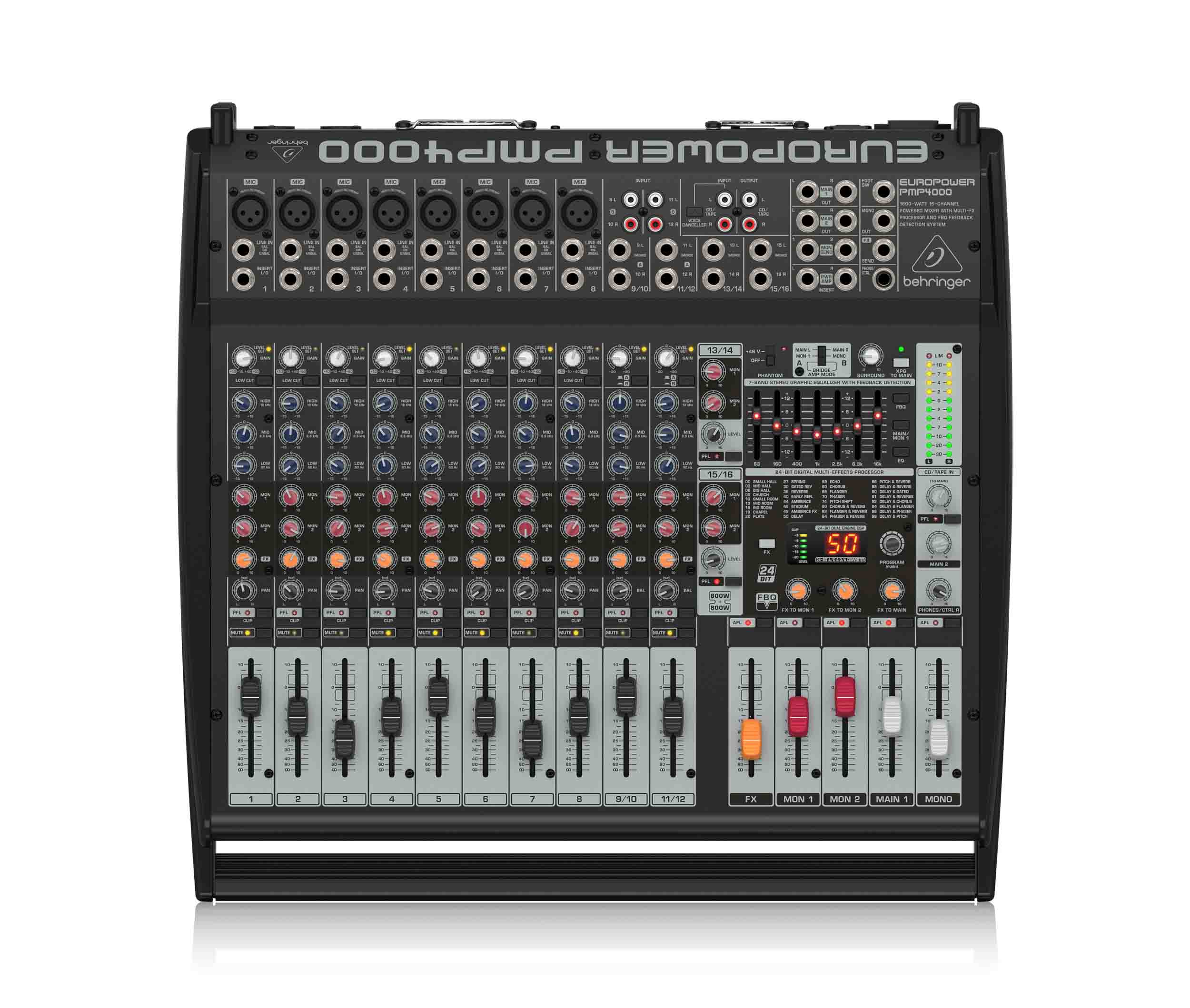 Behringer PMP4000, 1600W 16-Channel Powered Mixer by Behringer