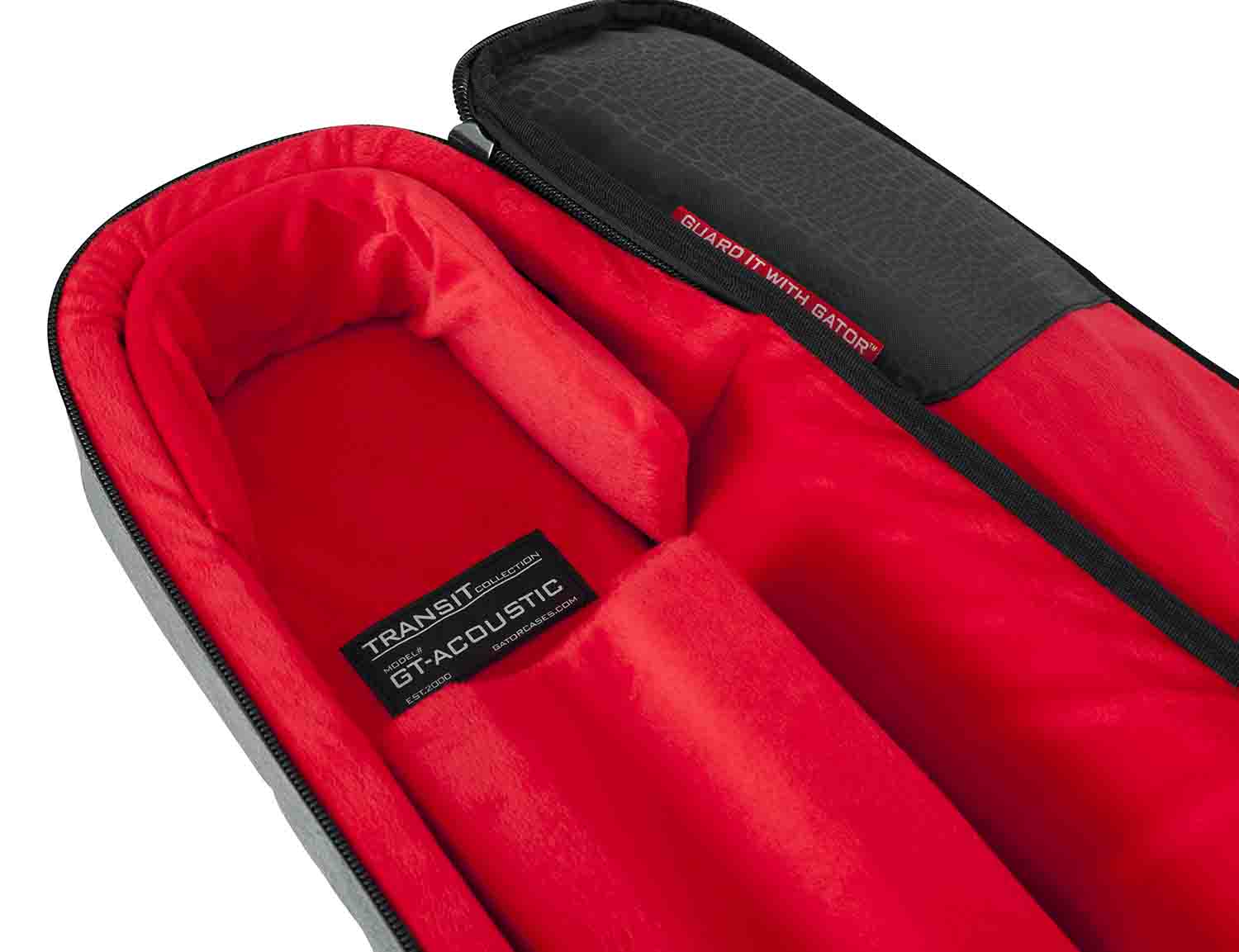 Gator Cases GT-ACOUSTIC-GRY Transit Series Acoustic Guitar Gig Bag with Light Grey Exterior by Gator Cases