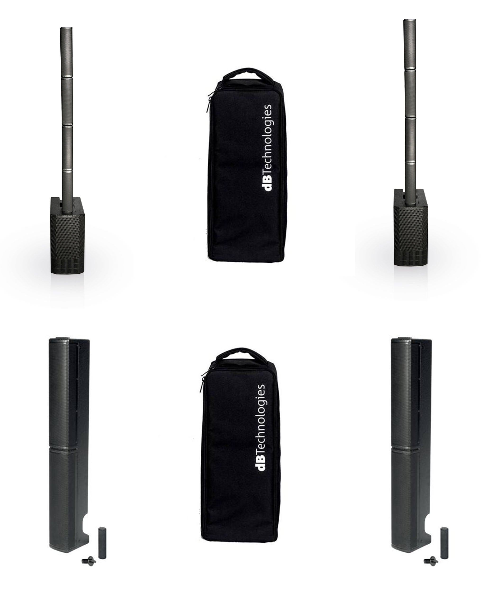 dB Technologies ES1203DPTCESTOP Portable Stereo Sound System DJ Package with Design Pole and Cover - Back by DB Technologies