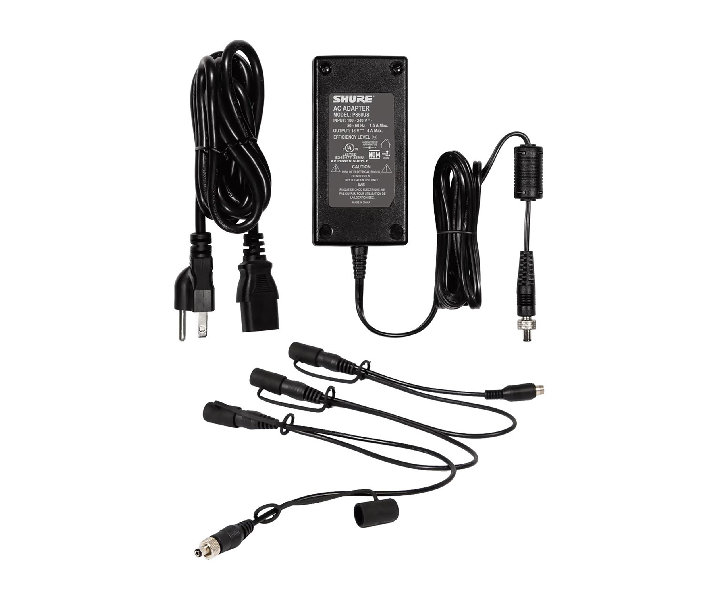 Shure PS124, 4 In-Line Power Supply for Wireless Systems by Shure