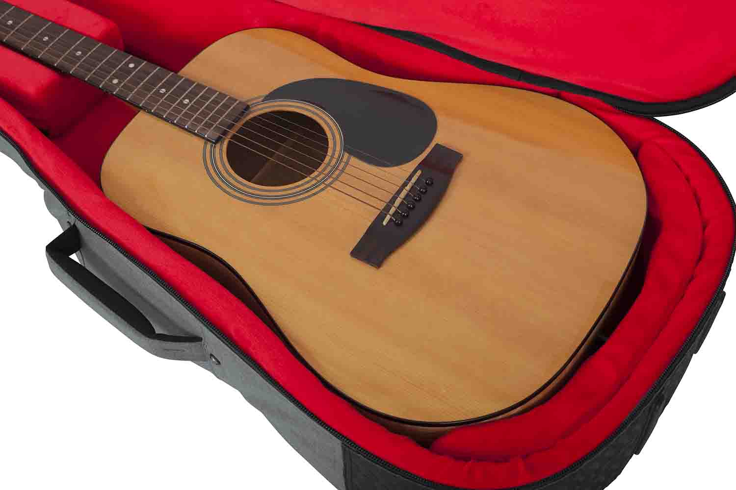 Gator Cases GT-ACOUSTIC-GRY Transit Series Acoustic Guitar Gig Bag with Light Grey Exterior by Gator Cases