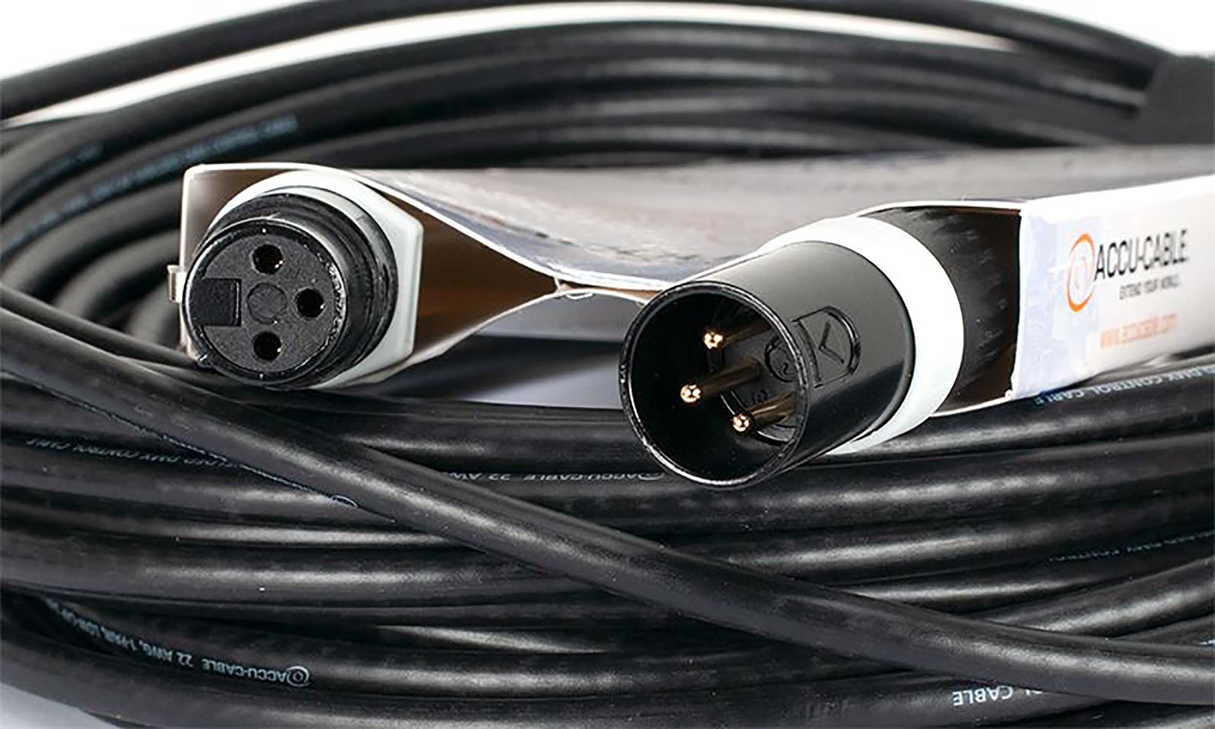Accu-Cable AC3PDMX50PRO, 3-Pin Male to 3-Pin Female DMX Cable - 50 Ft by Accu Cable