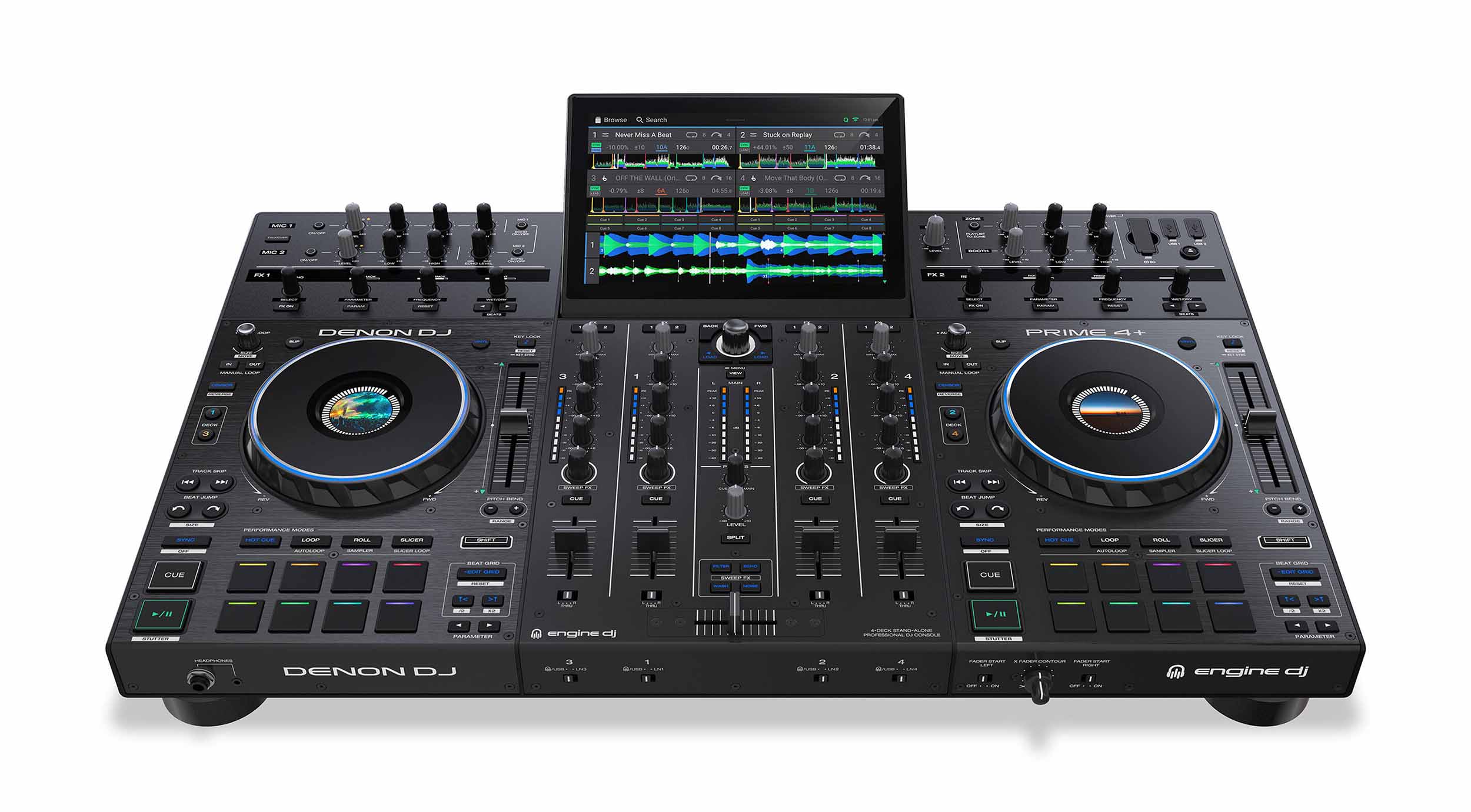 Denon DJ Prime4+, 4-Deck Standalone DJ System with 10-inch Touchscreen by Denon DJ