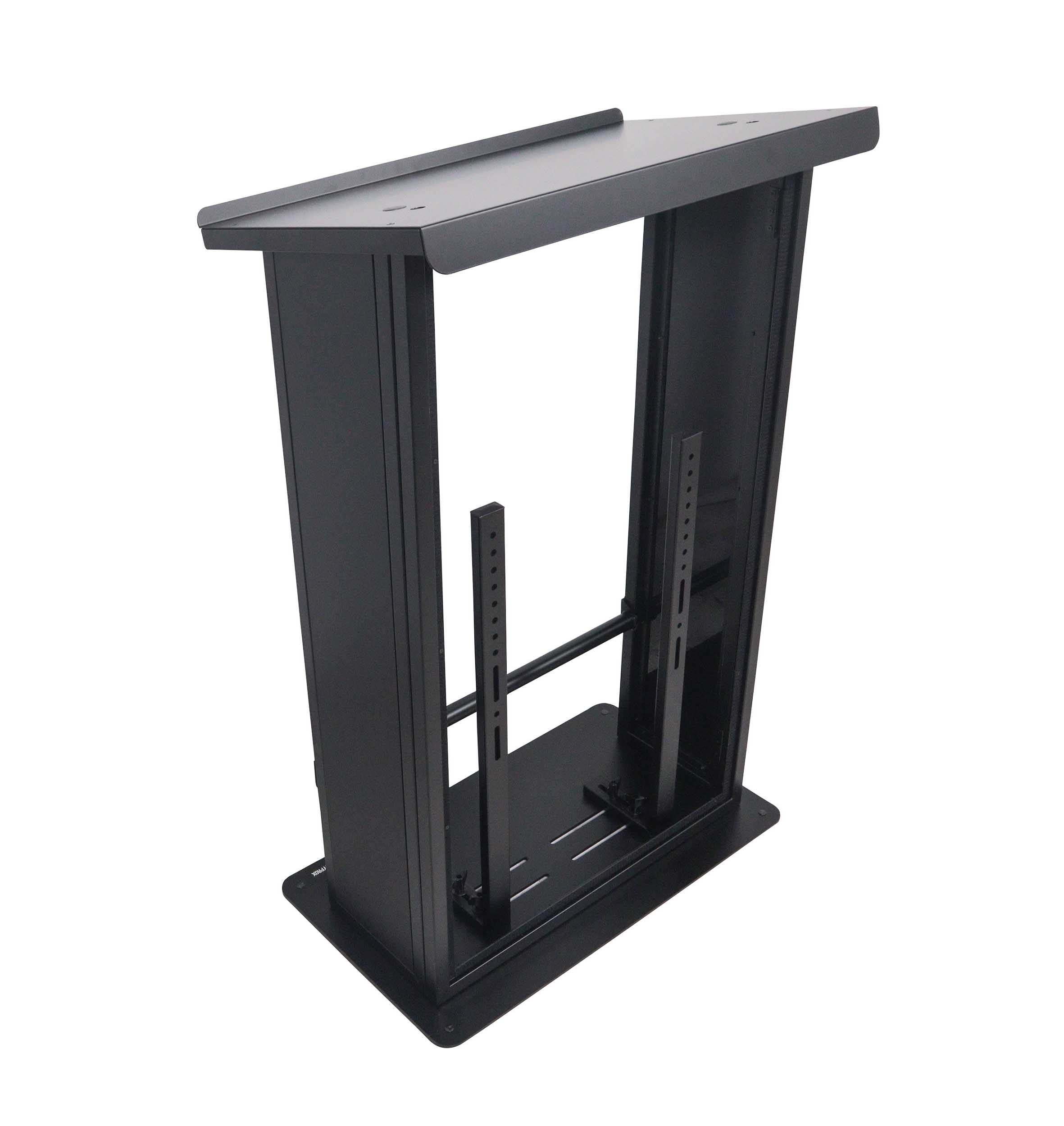 ProX X-MAESTROMEDIABL, Maestro Multi-Media Lectern Podium for LED Flatscreen TVs up to 32" with 2 Gooseneck Mic Stands - Black by ProX Cases