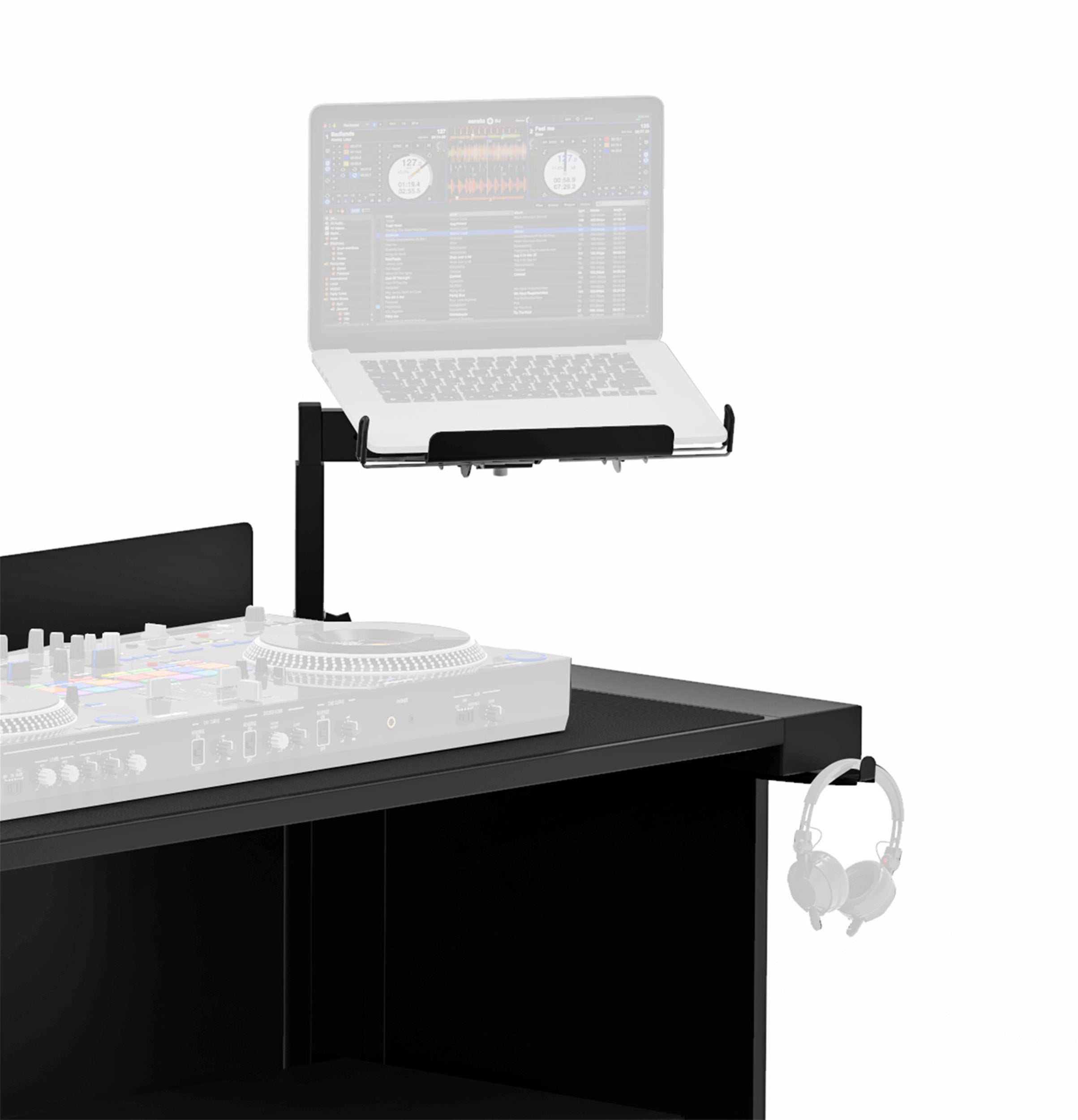 ProX XFH-B3LSBL, Universal Side Laptop Shelf Mounting Stand for B3 DJ Table Workstation by Humpter - Black by ProX Cases