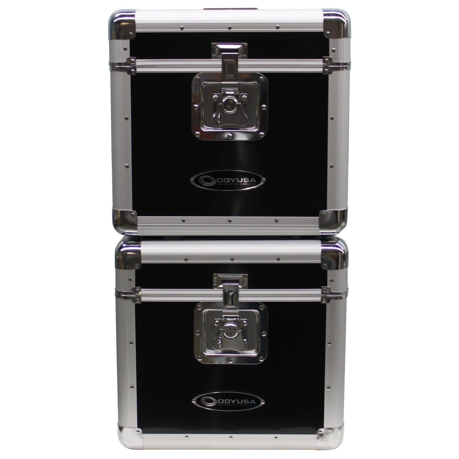 B-Stock Scratch & Dent: Odyssey KLP2BLK, KROM Series Black Stackable Record / Utility Case for 70 12″ Vinyl Records And LPs by Odyssey