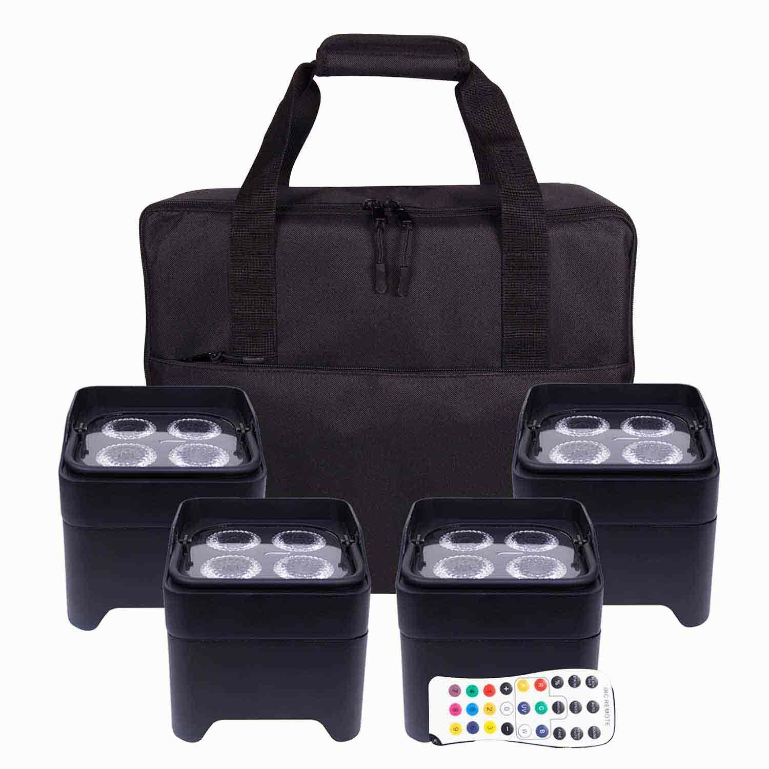 Colorkey CKW-6024 MobilePar Mini Hex 4 Uplight Bundle with Carrying Case - 4-Pack by ColorKey