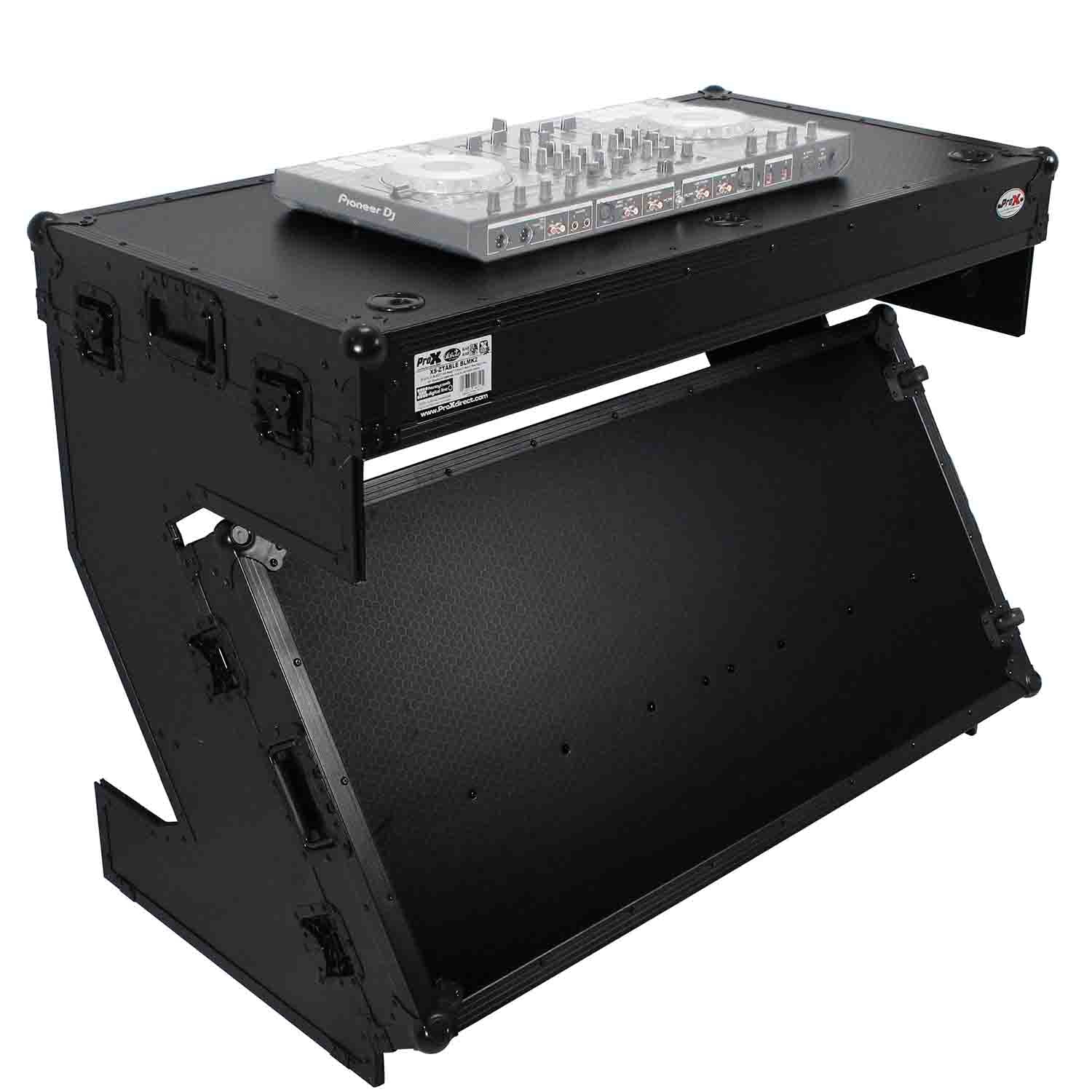 ProX XS-ZTABLEBLMK2, Z-Style Flight Case DJ Table Workstation with Handles and Wheels - Black Finish by ProX Cases