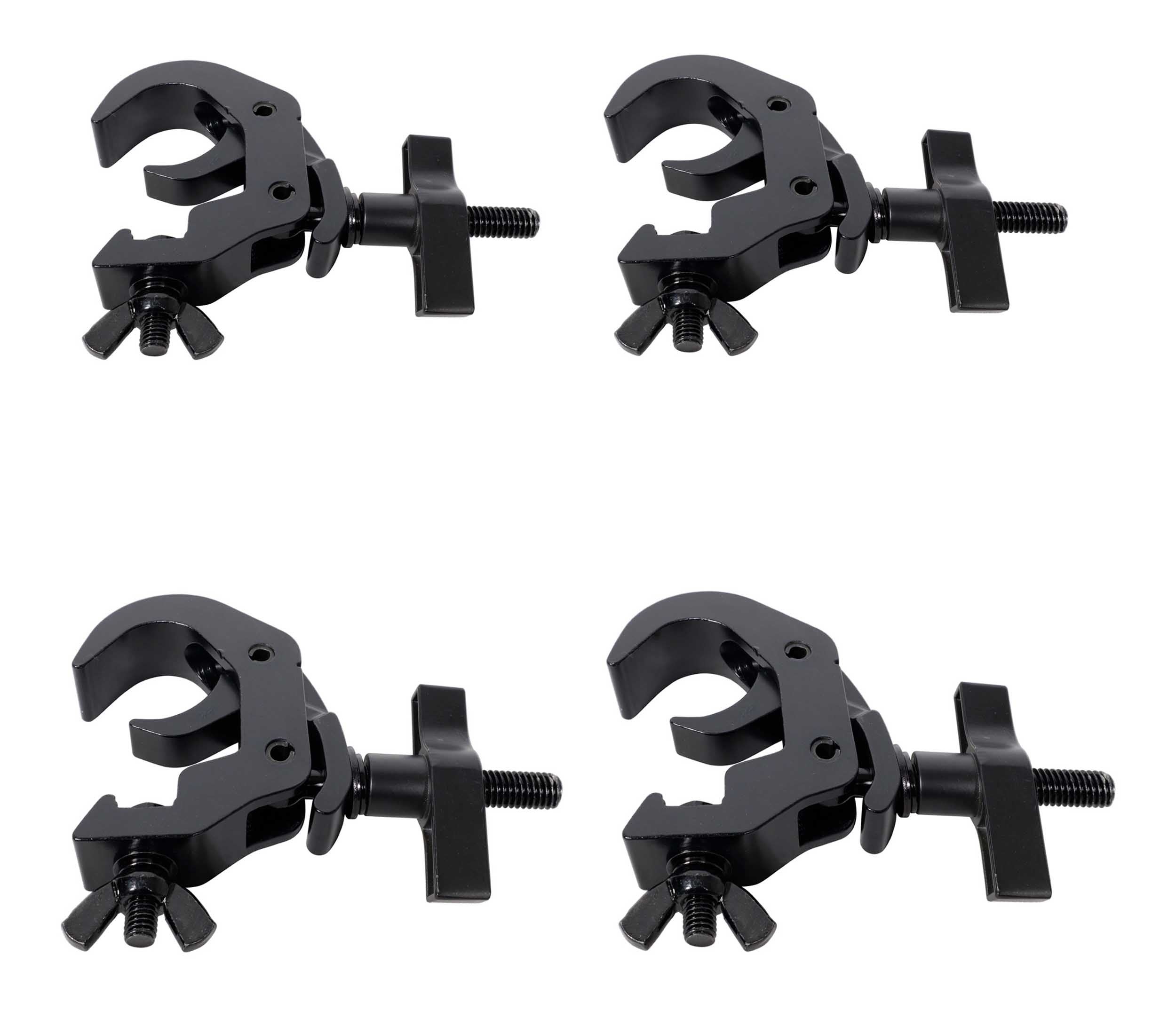 ProX T-C12H-BLKX4, Set of Four 2-Inch Truss Clamp - Easy Self Lock with Big Knob - Black by ProX Cases