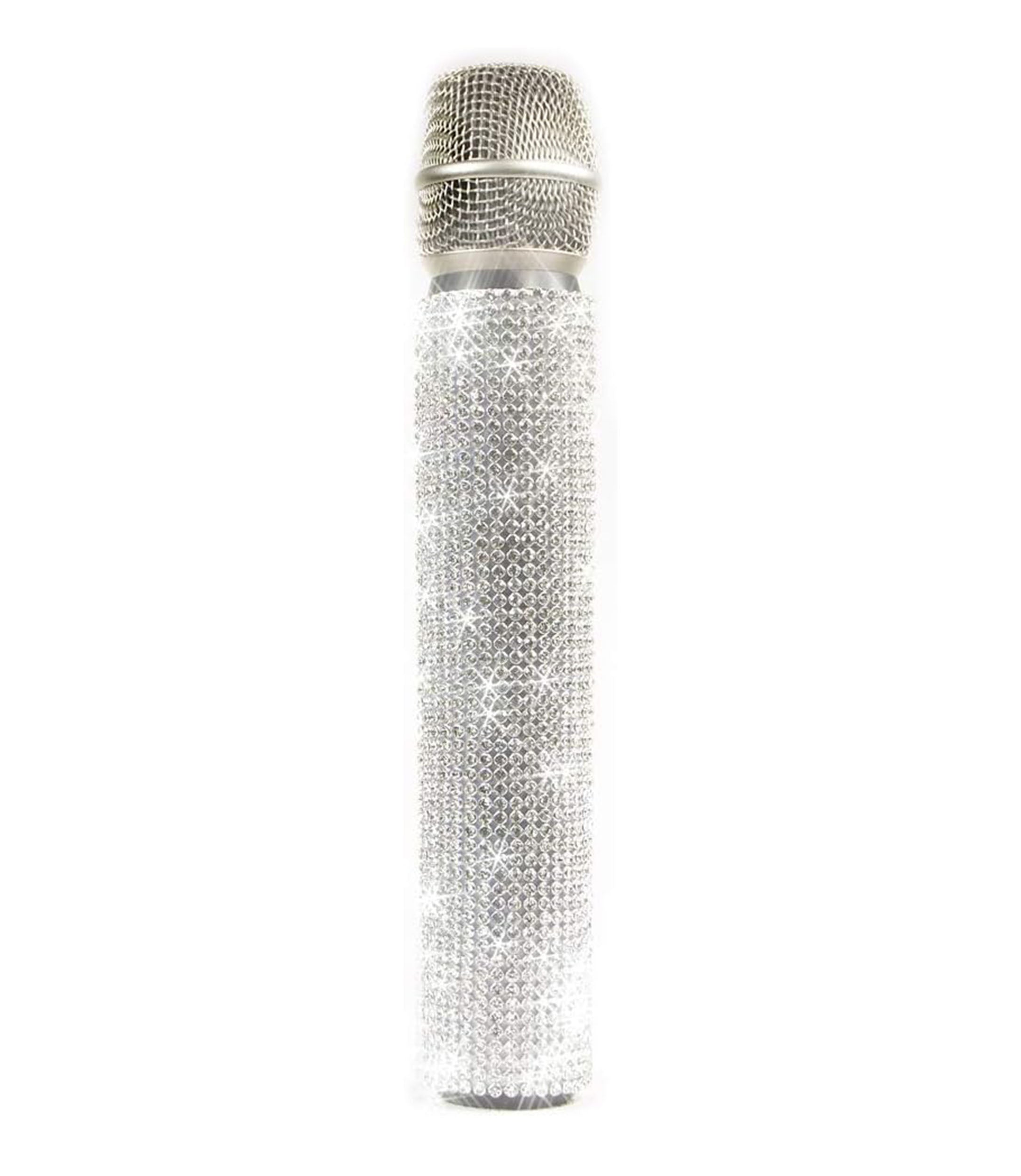 MicFx 7001-BL, White Diamonds Crystal Microphone Sleeve by MicFX
