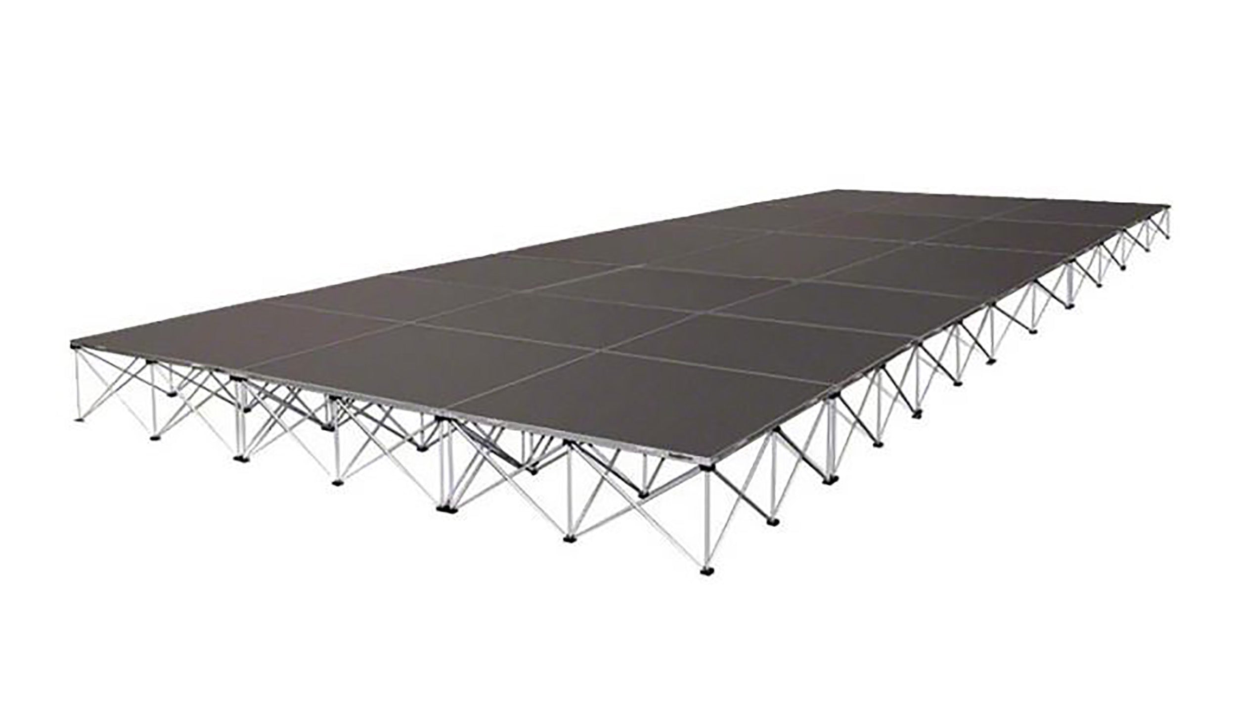 Intellistage ISTAGE122432I, 12Ft x 24Ft x 32" High Complete Stage System in Industrial Finish by IntelliStage
