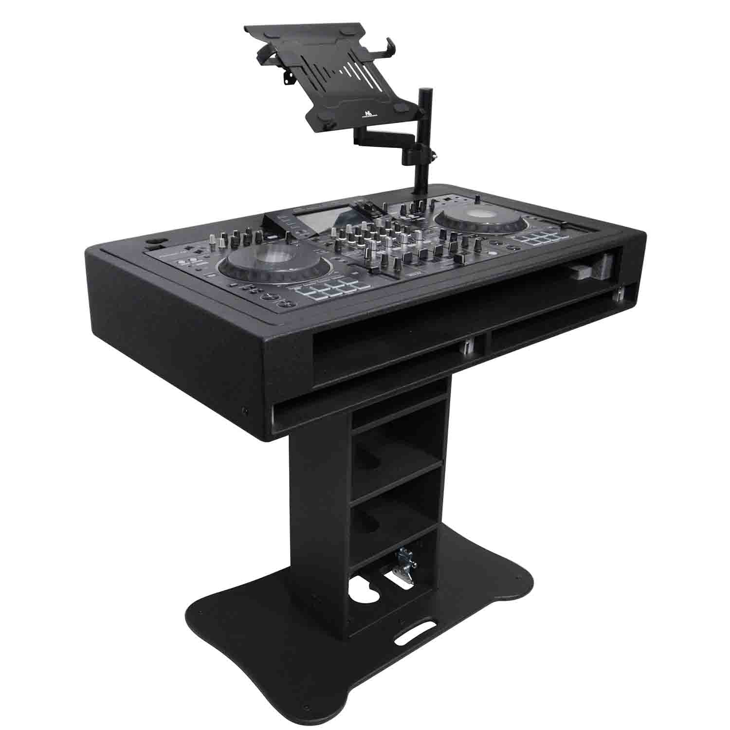 ProX Rev7 Control Tower Podium with 2x1U Rack Case DJ Package - Black by ProX Cases
