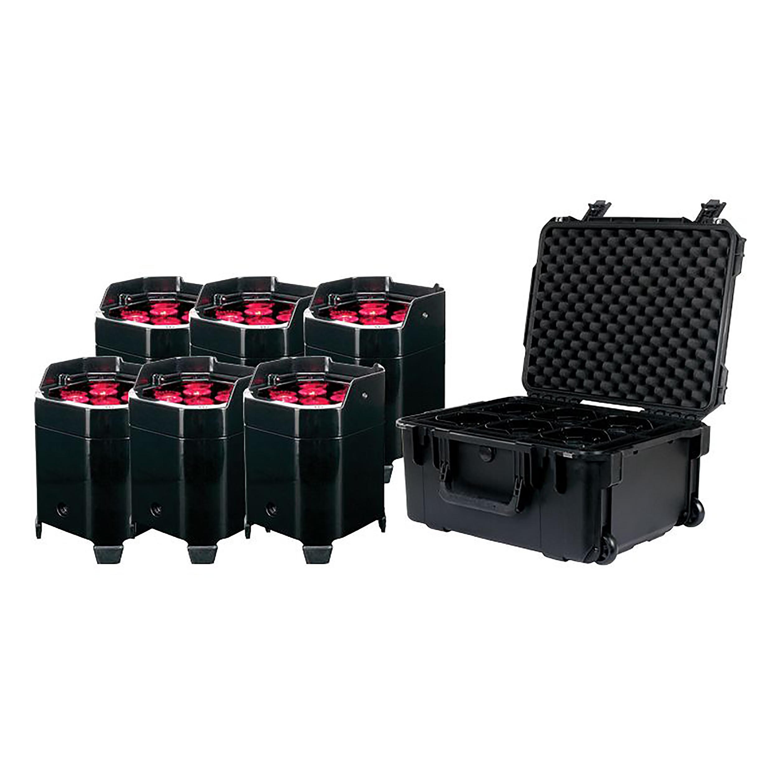 ADJ Element Hex PC6 Pak, 10-Watt Battery Powered LED Par with Four (4) RGBAW+UV (6-IN-1) LEDs by ADJ