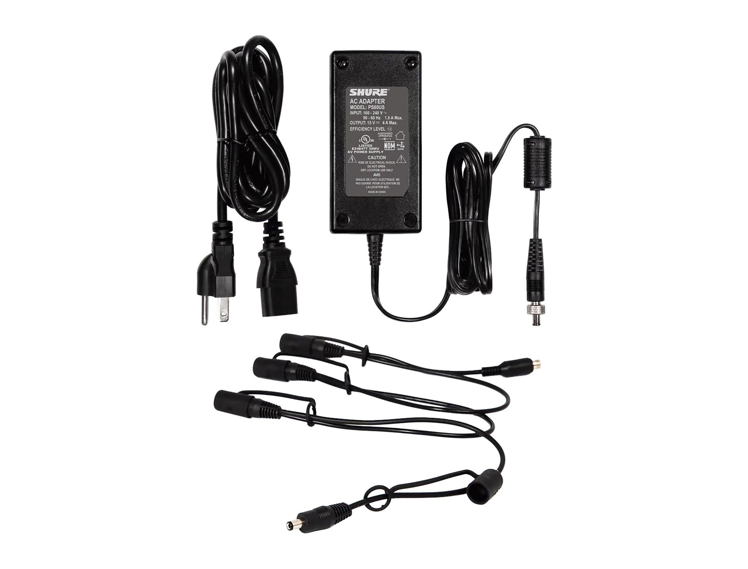 Shure PS124, 4 In-Line Power Supply for Wireless Systems by Shure