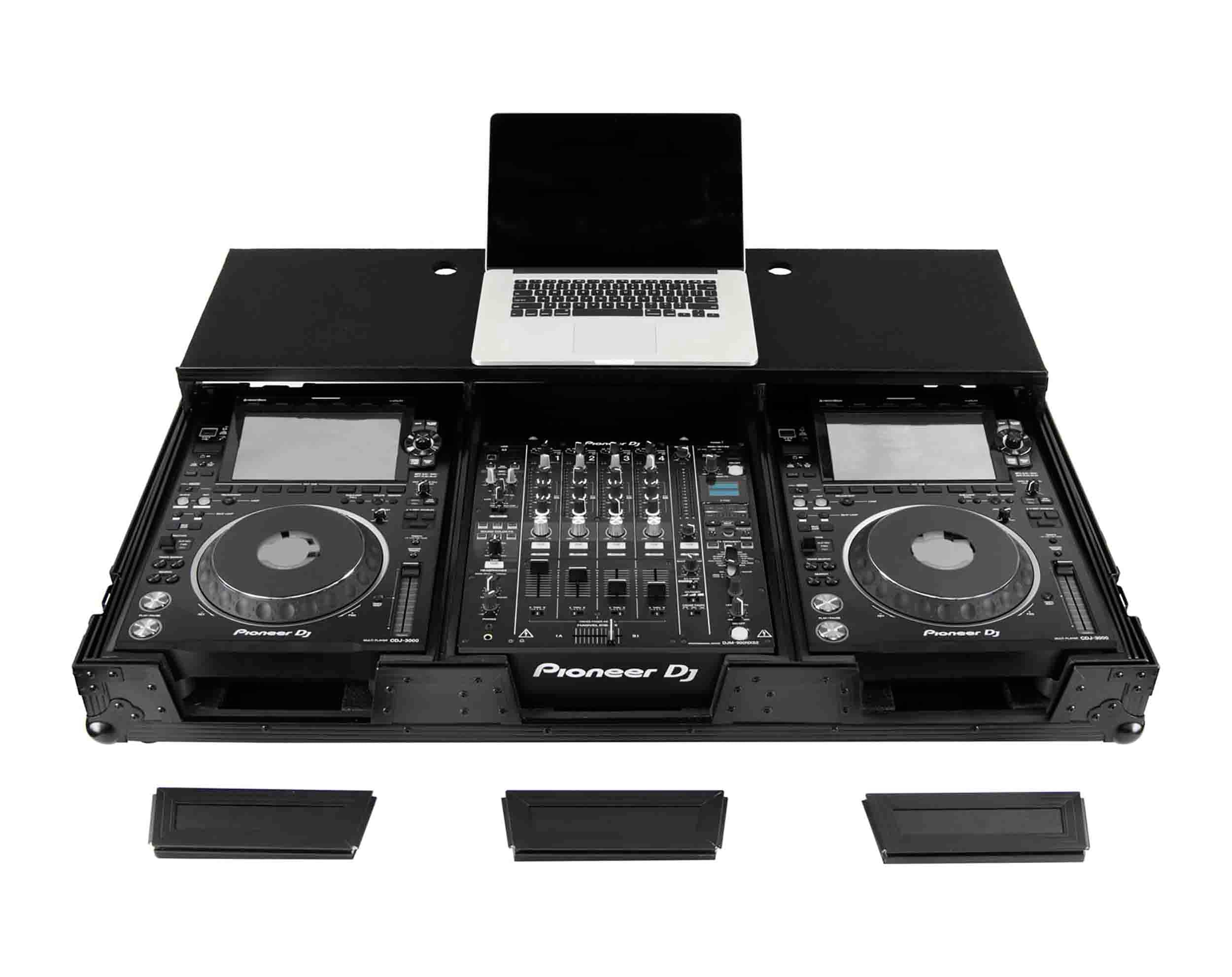 Odyssey FZGSP12CDJW2BL, Full Glide Platform Label DJ Coffin Flight Case for 12″ Format DJ Mixer and Two Large Format Media Players - Black by Odyssey