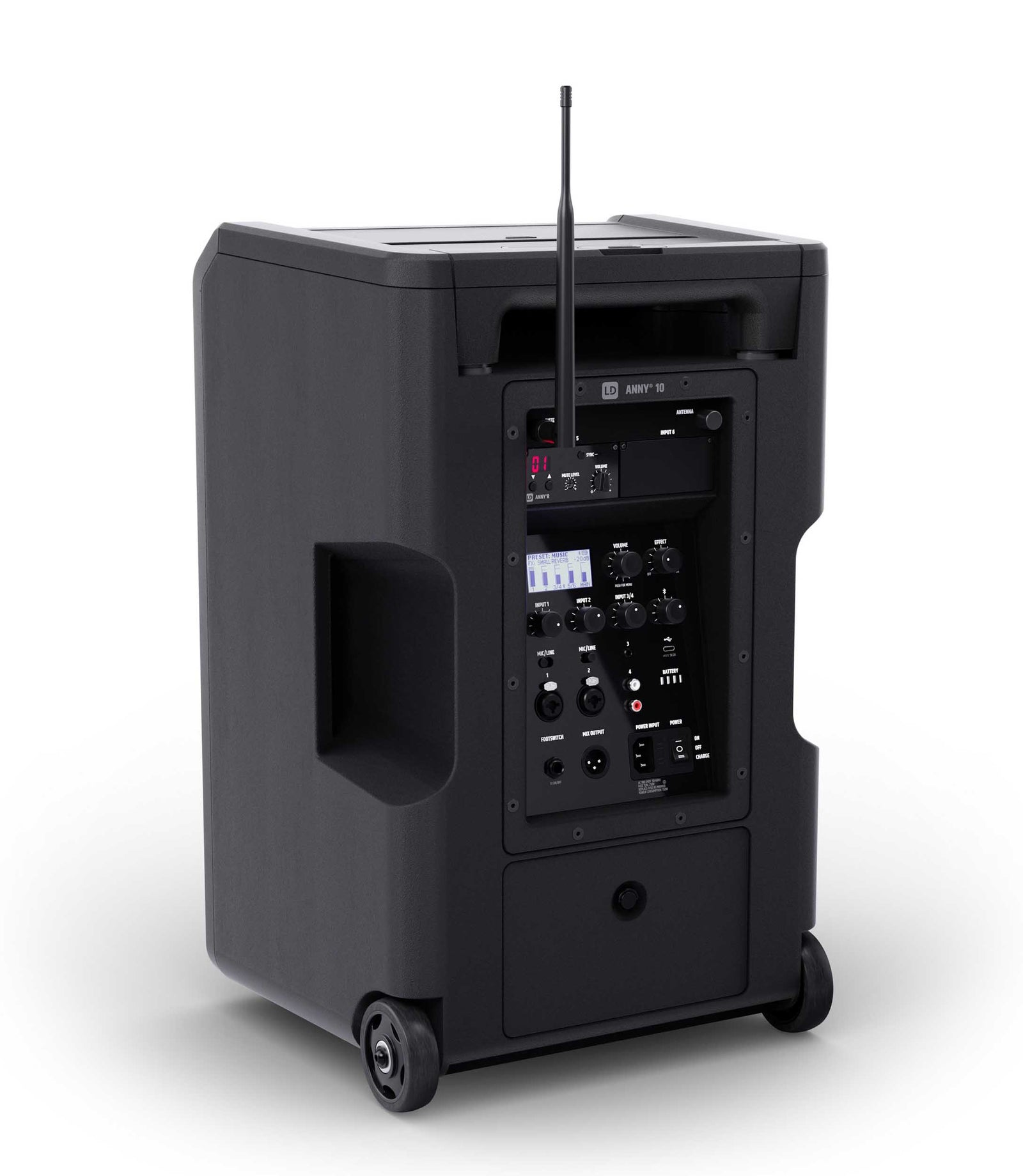 LD System ANNY 10 BPH B4.7, 10" Portable Battery-Powered Bluetooth PA System with Mixer And 1x Headset Microphone Including Bodypack by LD Systems