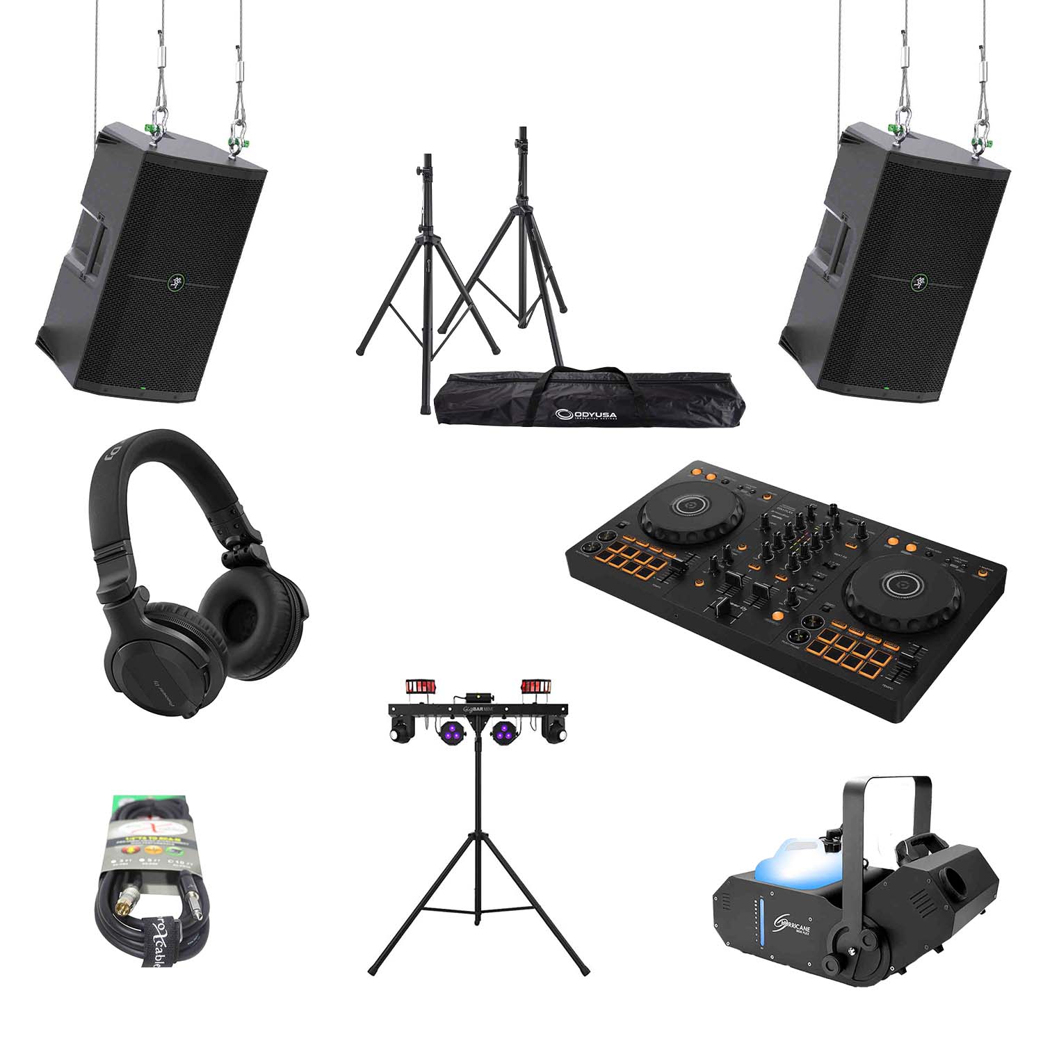Pioneer DJ DDJ-FLX4 CLUB LIGHT Package 03 with DJ Controller, Speakers, Stands and Headphones by Pioneer DJ