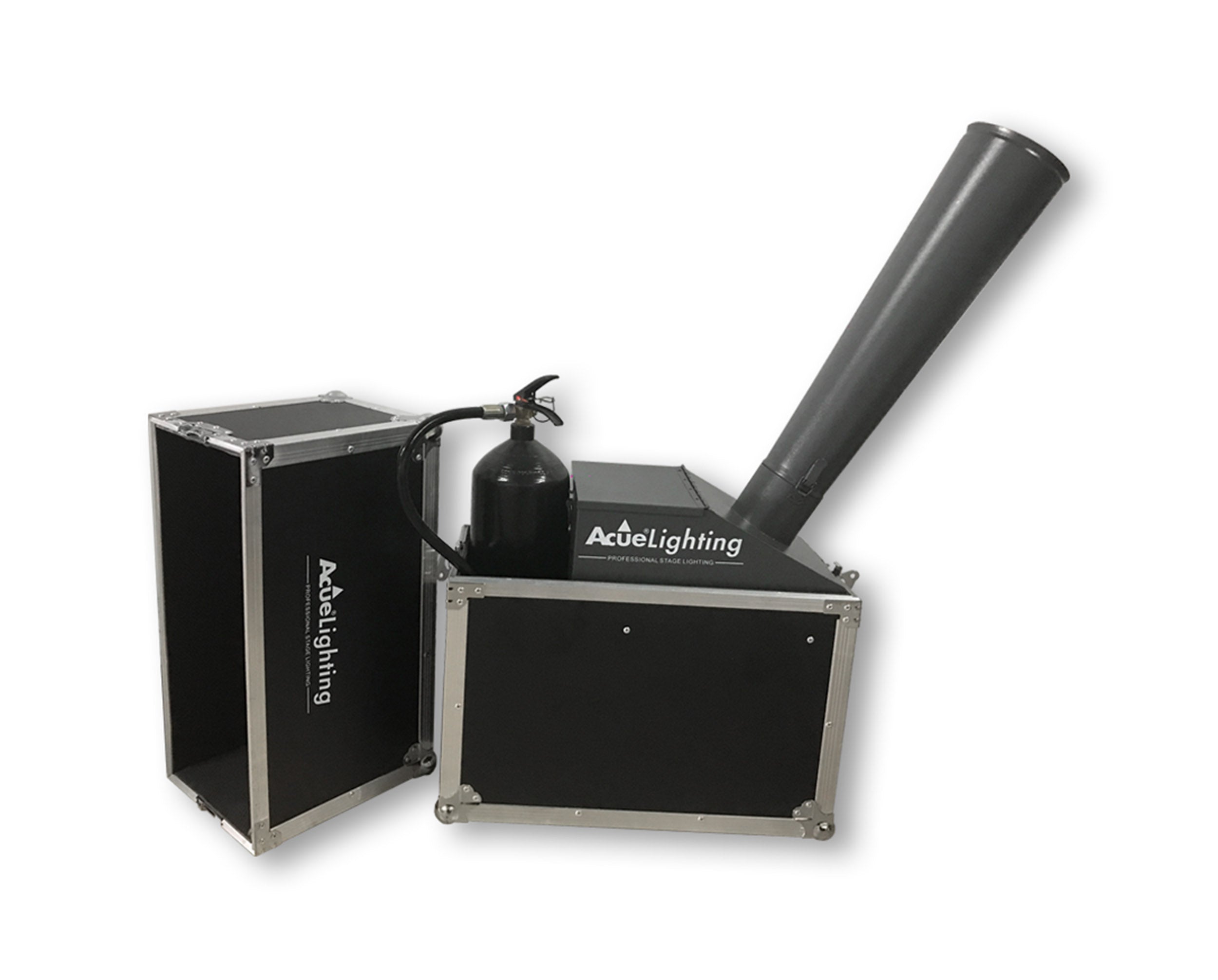 Acue Lighting Confetti Cannon w/DMX, Co2 Powered Heavy-Duty DMX Confetti Cannon with Road Case by Acue Lighting