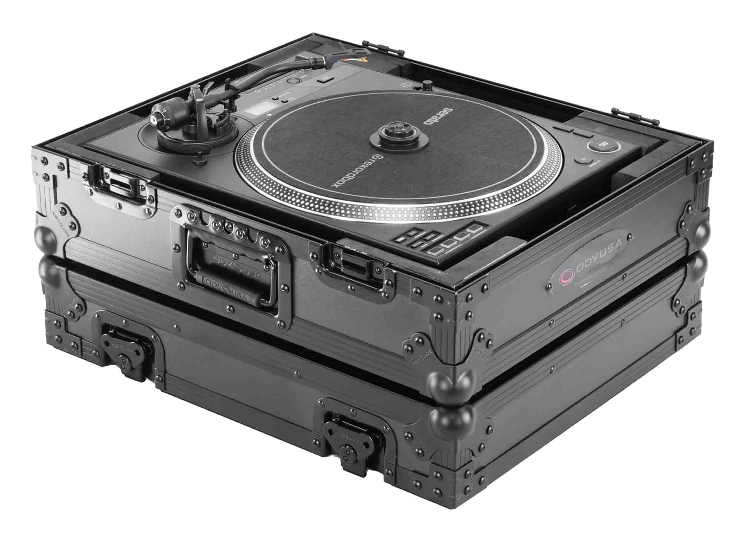 Odyssey FZCRSS121200BL, Label Flight Case for the Pioneer DJ PLX-CRSS12 / Technics 1200 or Similar Size Turntable - Black by Odyssey
