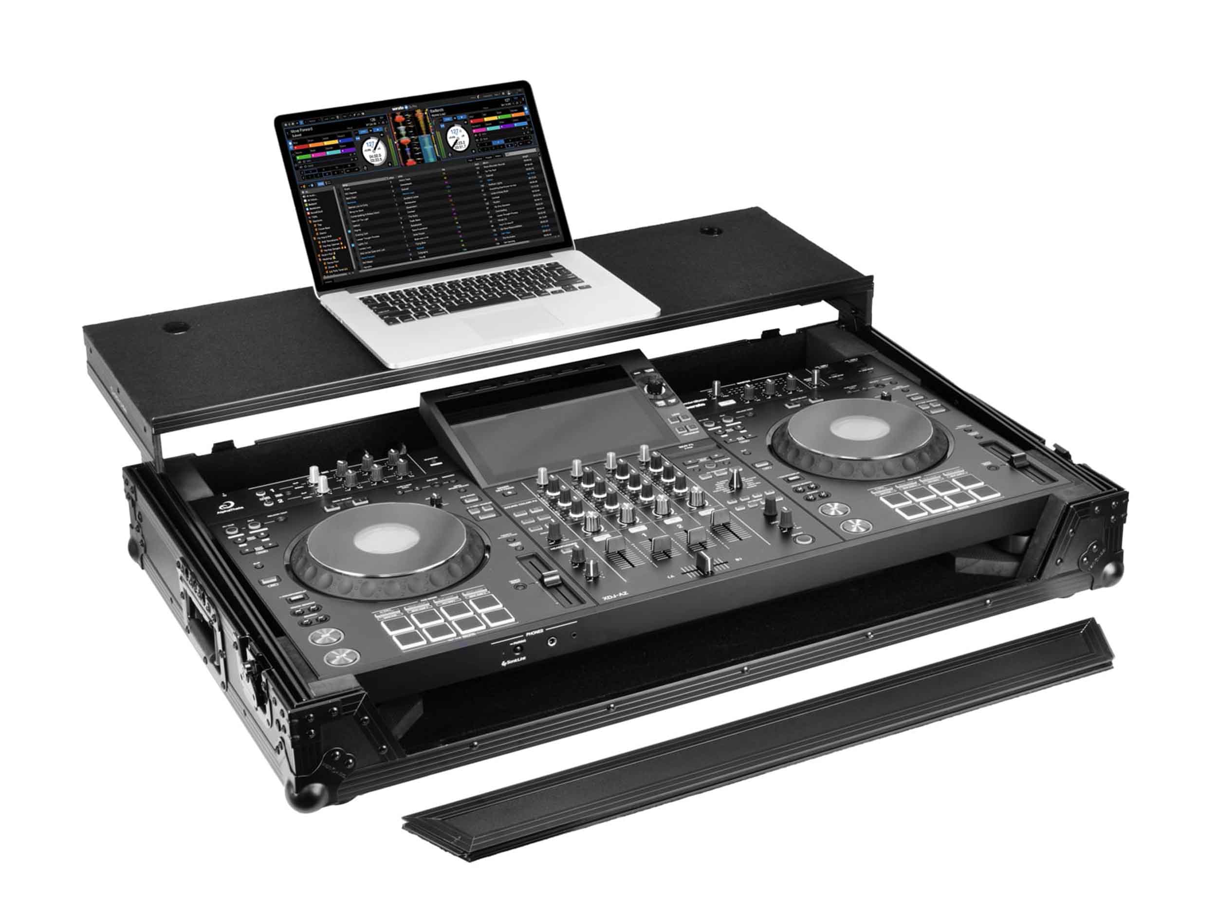 Odyssey FZGSXDJAZWBL Flight Case for AlphaTheta XDJ-AZ Black Label with Glide Style Laptop Platform and Wheels by Odyssey