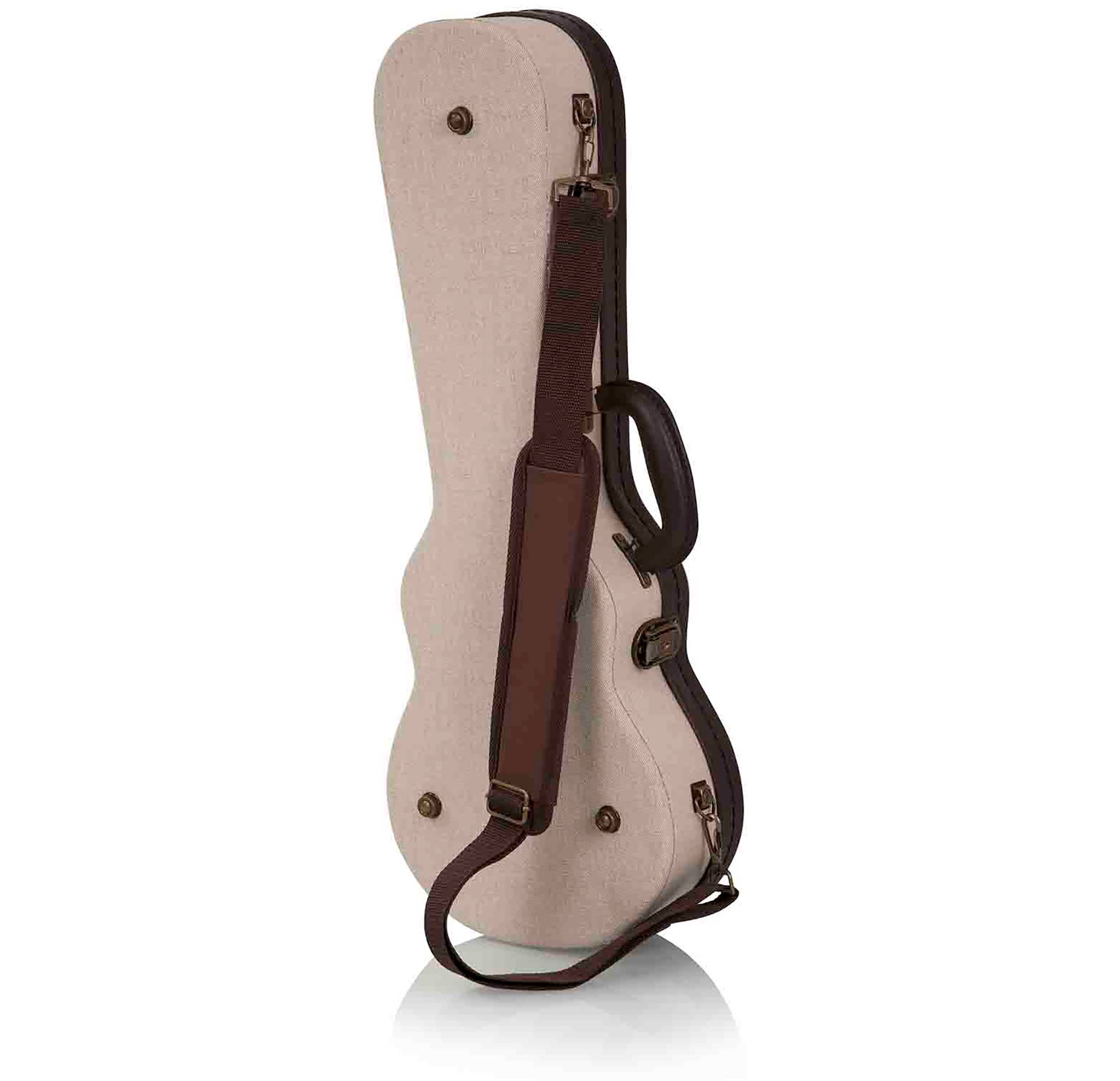 Gator Cases GW-JM UKE-CON Deluxe Wood Case for Concert Style Ukulele - Journeyman Burlap Exterior by Gator Cases