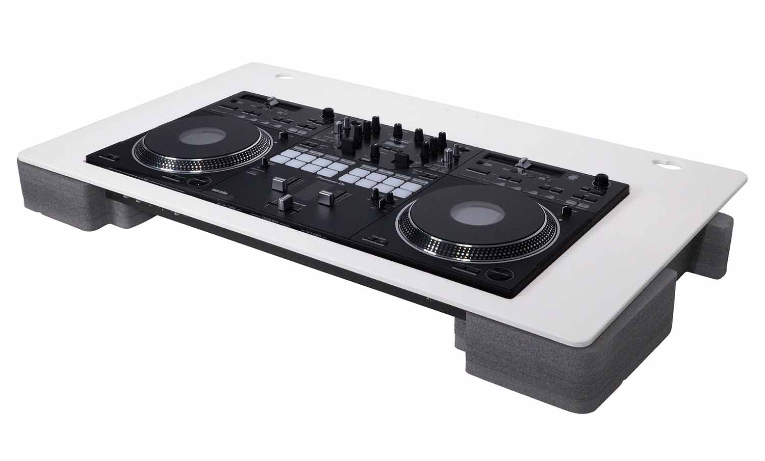Prox Rev7 Control Tower Podium with Top Plate DJ Package - White by ProX Cases